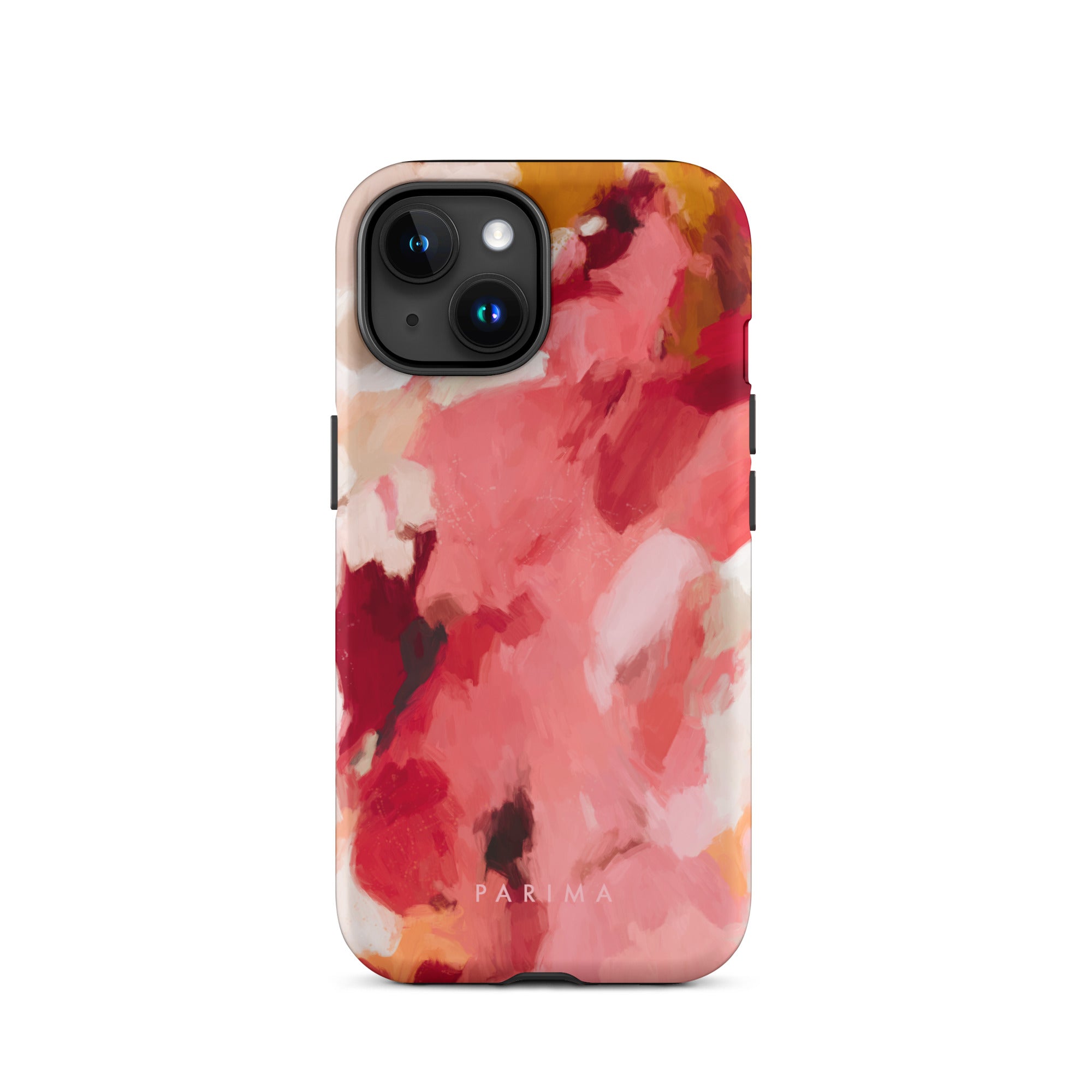Apple, red and pink abstract art - iPhone 15 tough case by Parima Studio