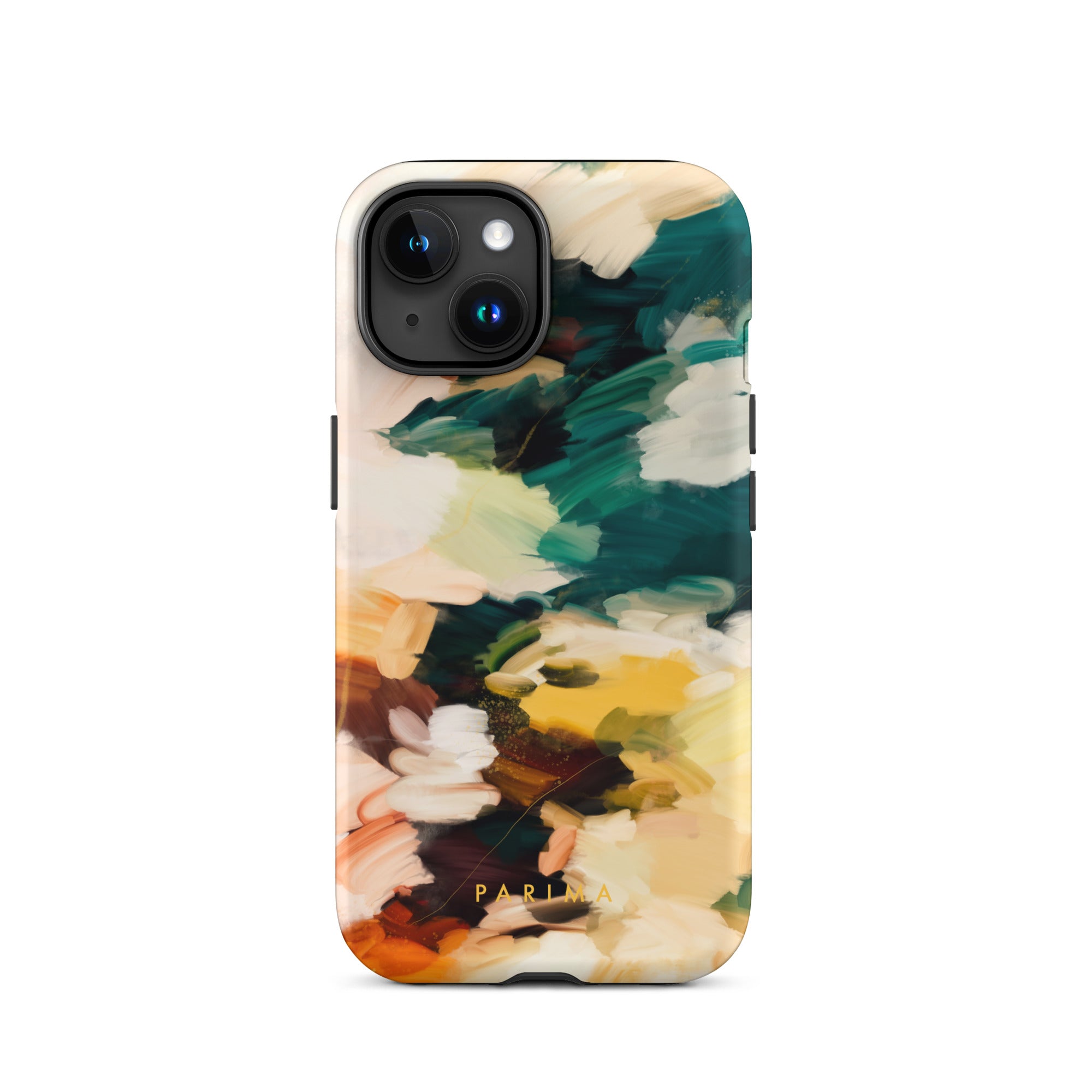 Cinque Terre, green and yellow abstract art - iPhone 15 tough case by Parima Studio