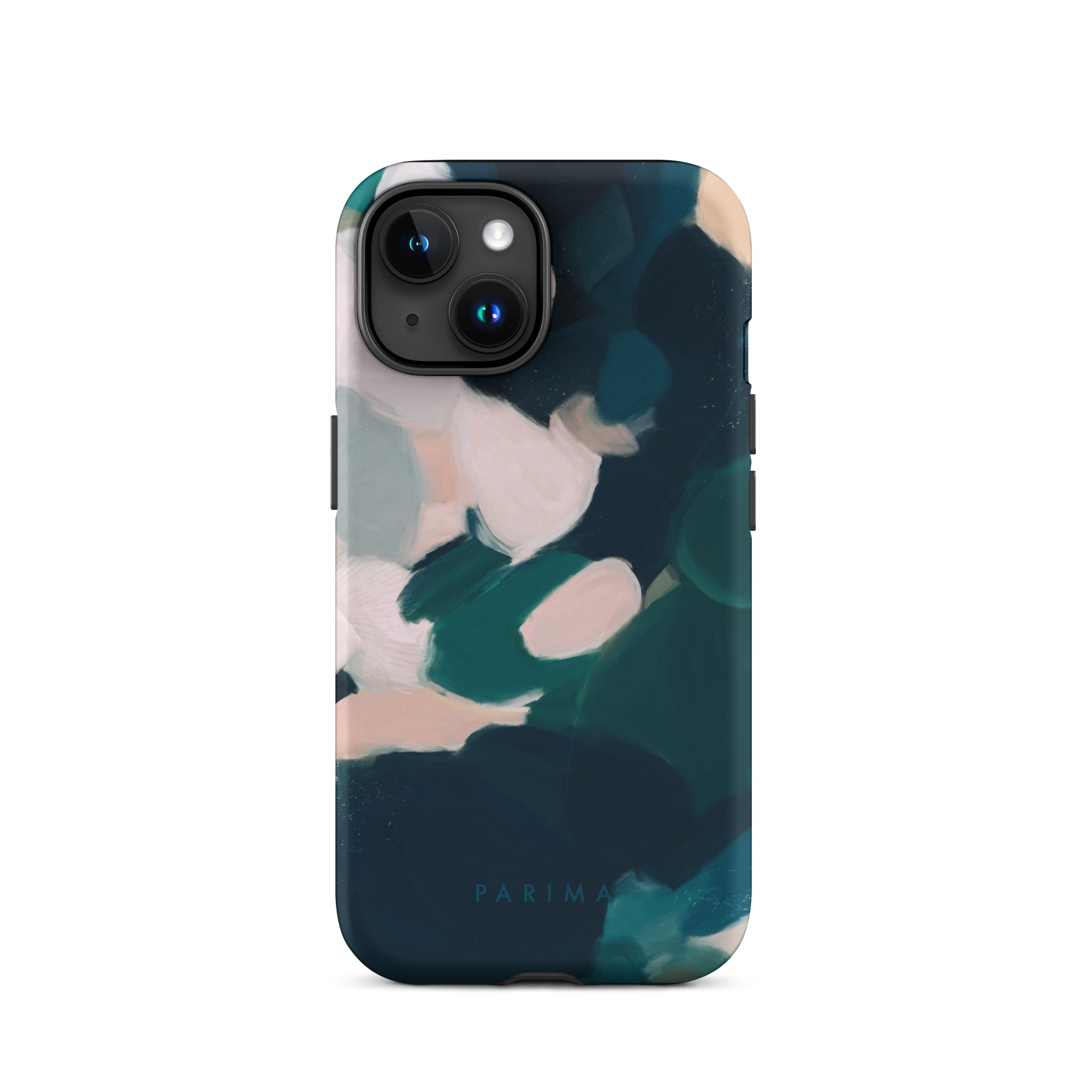 Aerwyn, green and pink abstract art - iPhone 15 tough case by Parima Studio