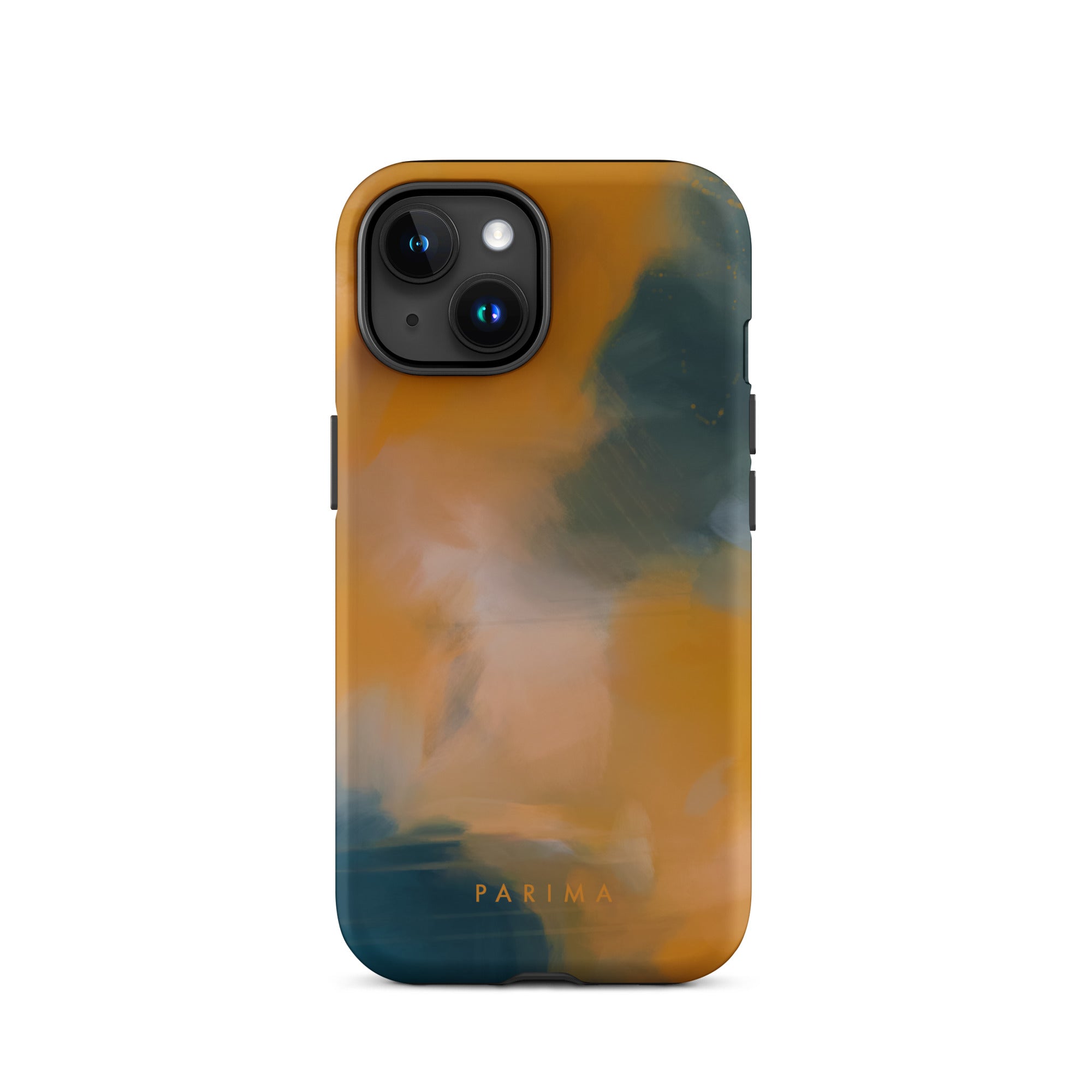 Amelie, blue and orange abstract art - iPhone 15 tough case by Parima Studio