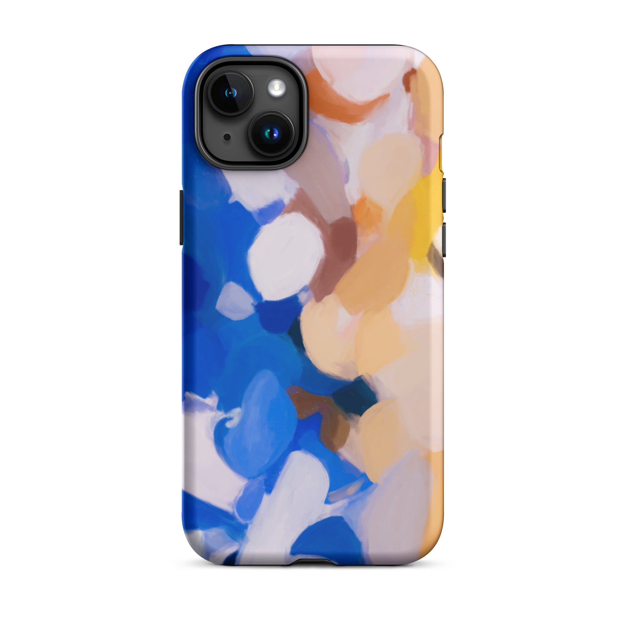 Bluebell, blue and yellow abstract art - iPhone 15 Plus tough case by Parima Studio