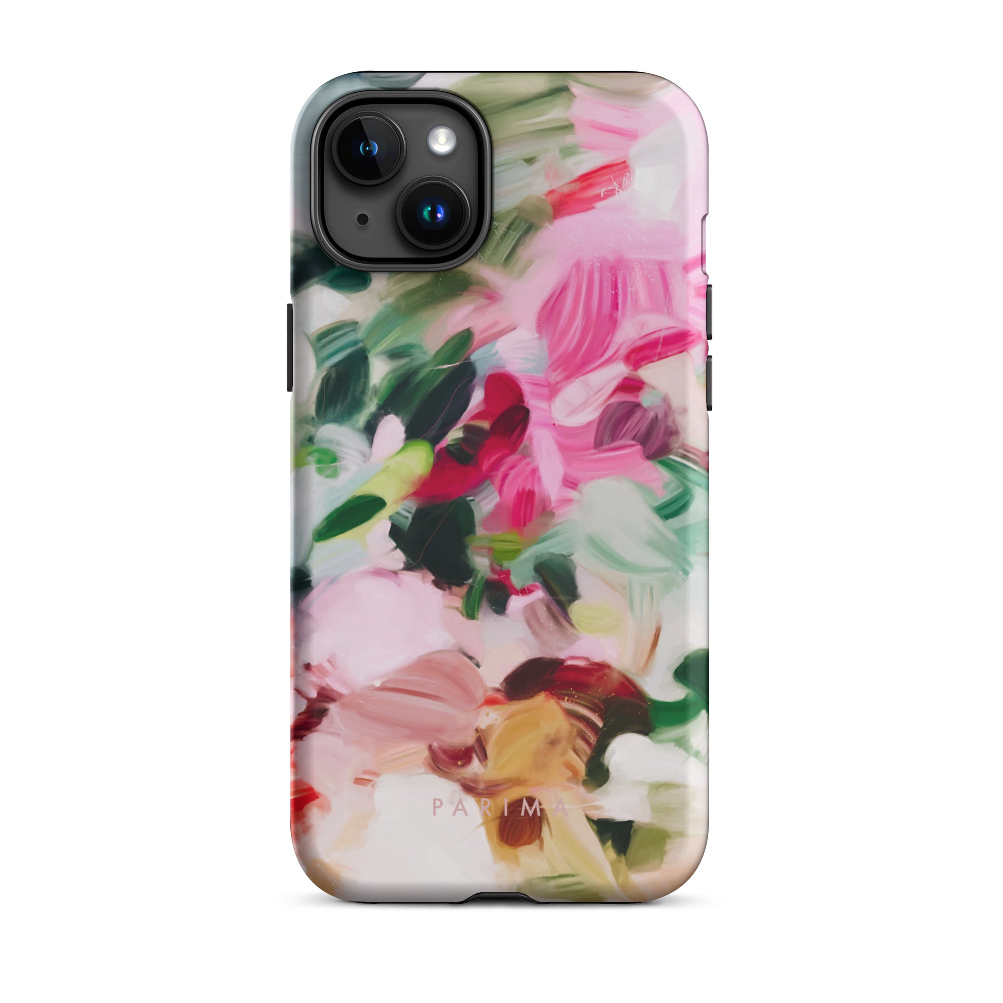 Bloom, pink and green abstract art - iPhone 15 Plus tough case by Parima Studio
