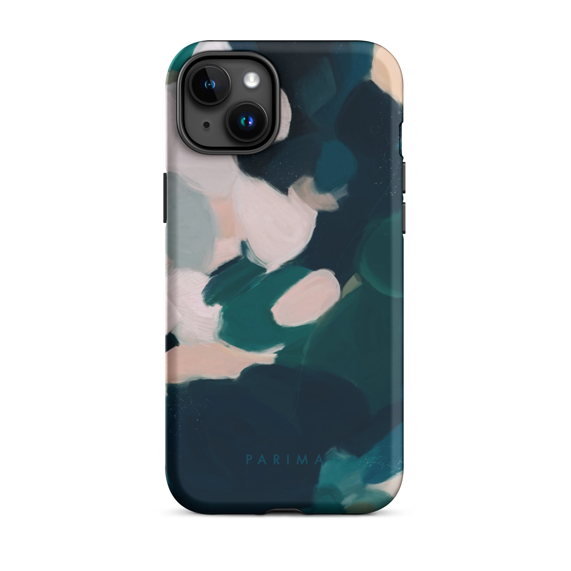Aerwyn, green and pink abstract art - iPhone 15 Plus tough case by Parima Studio