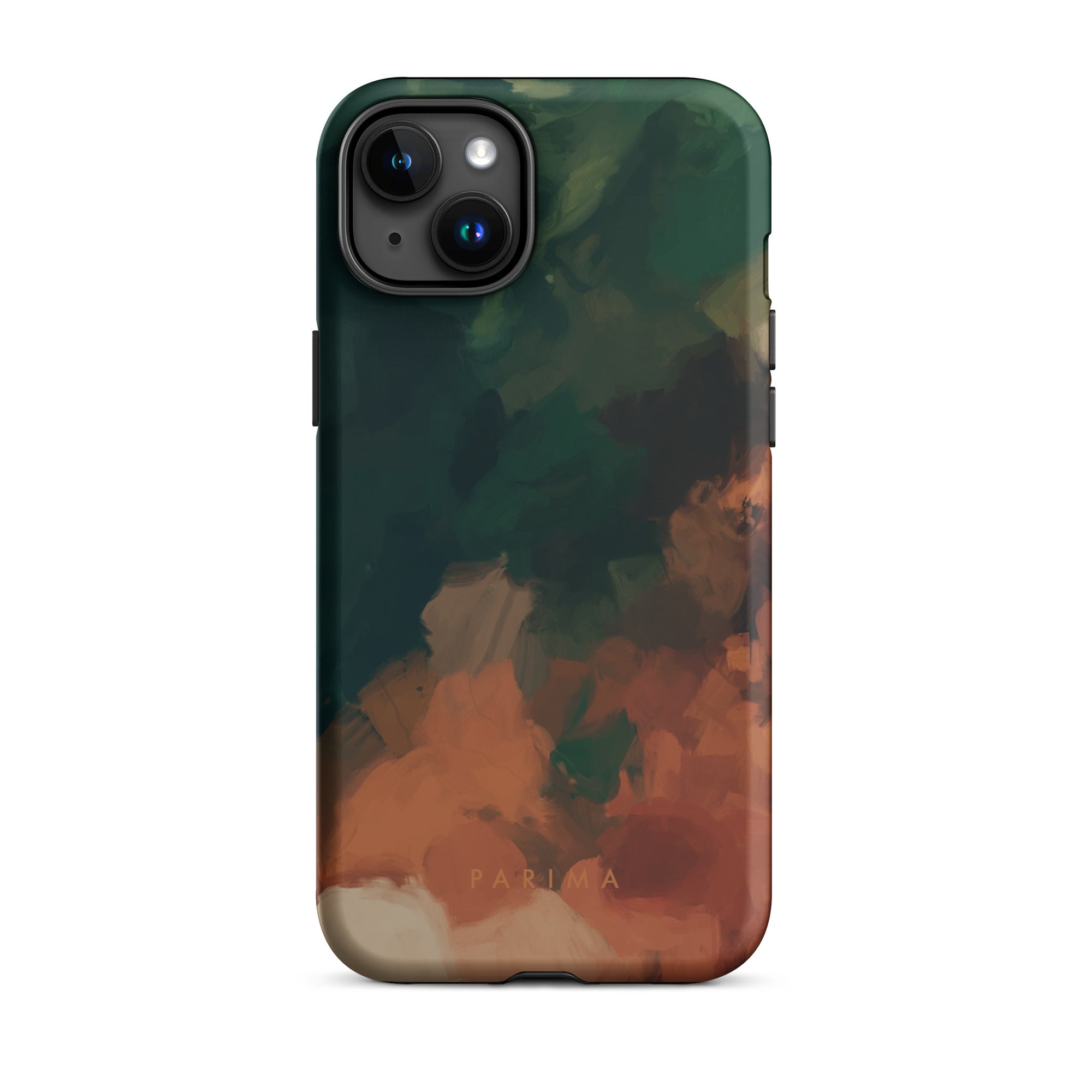 Cedar, green and brown abstract art - iPhone 15 Plus tough case by Parima Studio