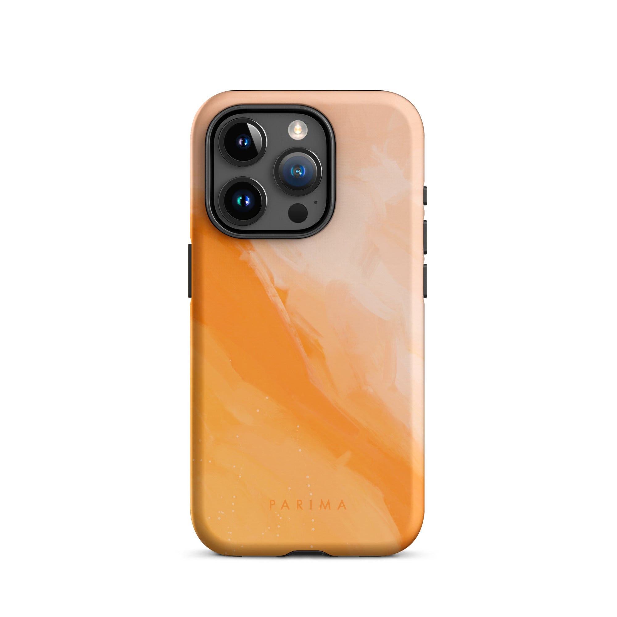 Sweet Orange, orange and pink abstract art on iPhone 15 Pro tough case by Parima Studio