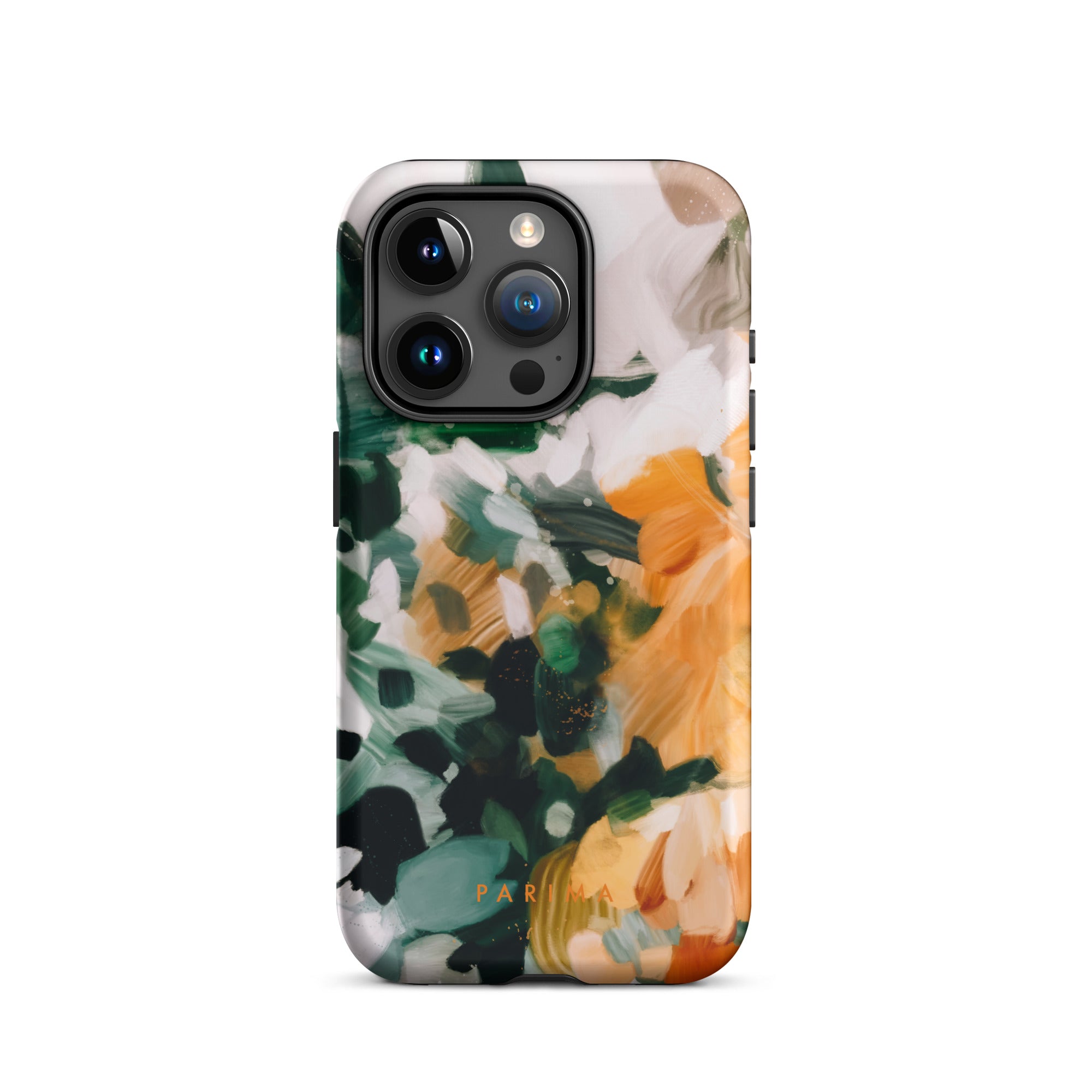 Aspen, green and orange abstract art - iPhone 15 Pro tough case by Parima Studio