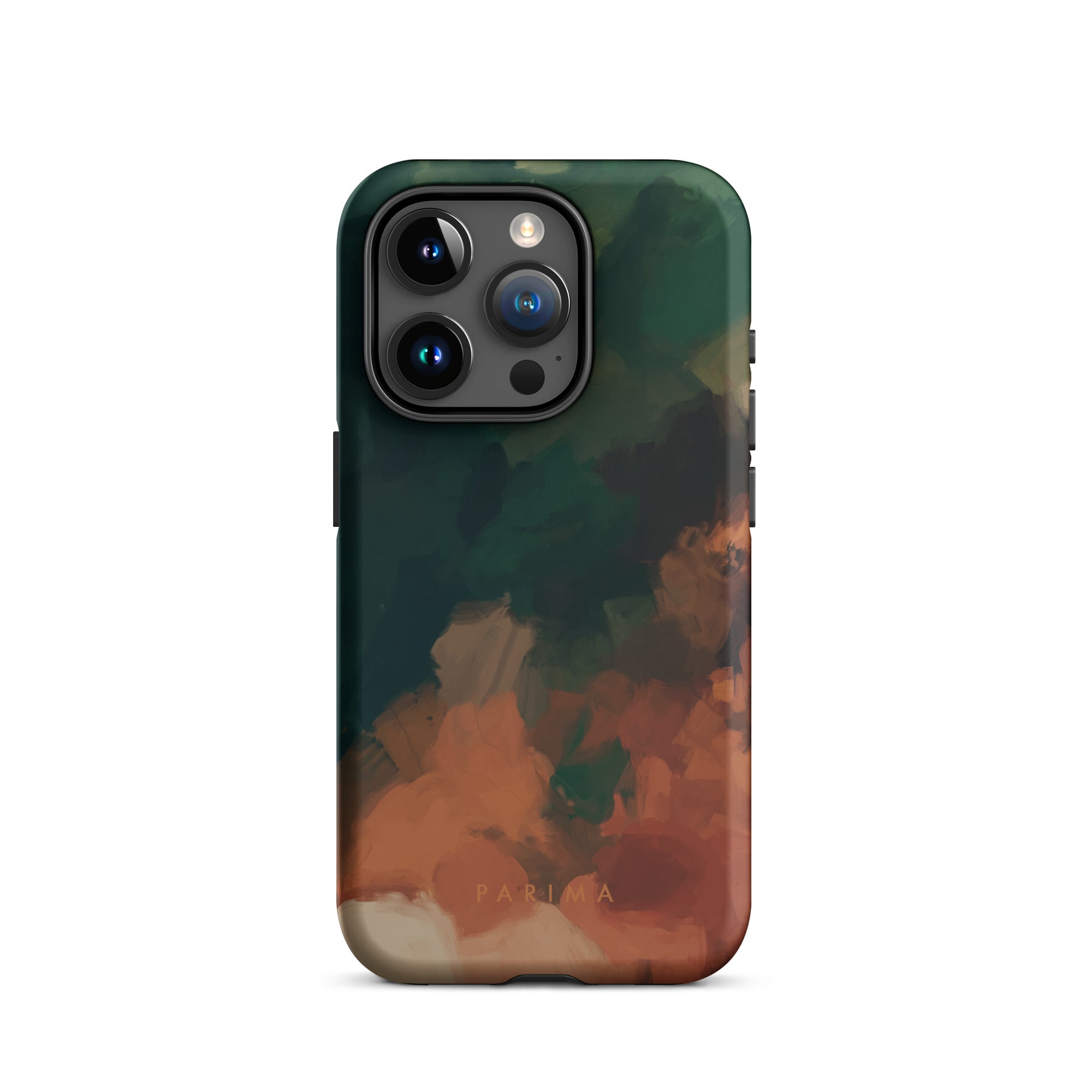 Cedar, green and brown abstract art - iPhone 15 Pro tough case by Parima Studio