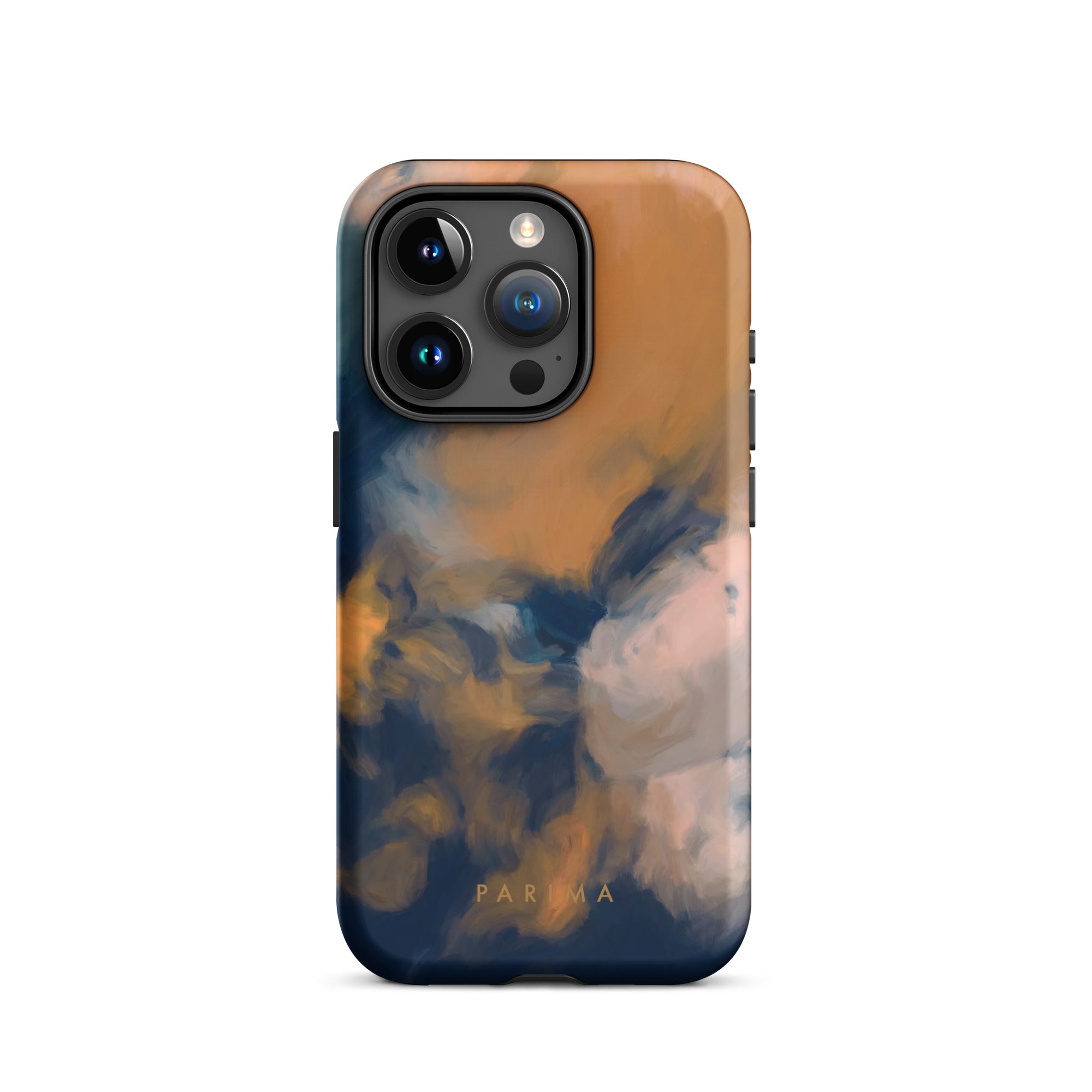 Mia Luna, blue and orange abstract art - iPhone 15 Pro tough case by Parima Studio