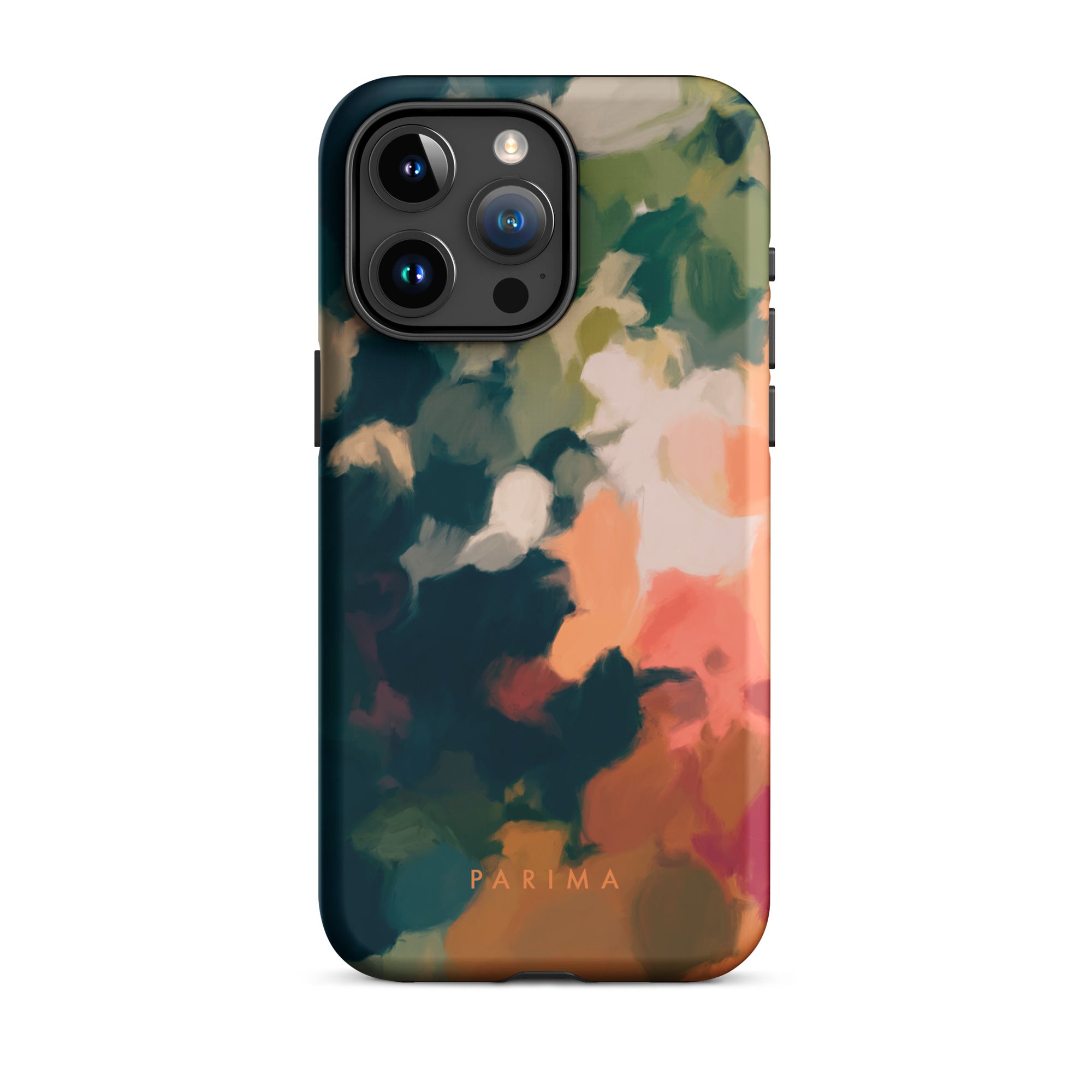 Ria, blue and orange abstract art - iPhone 15 Pro Max tough case by Parima Studio