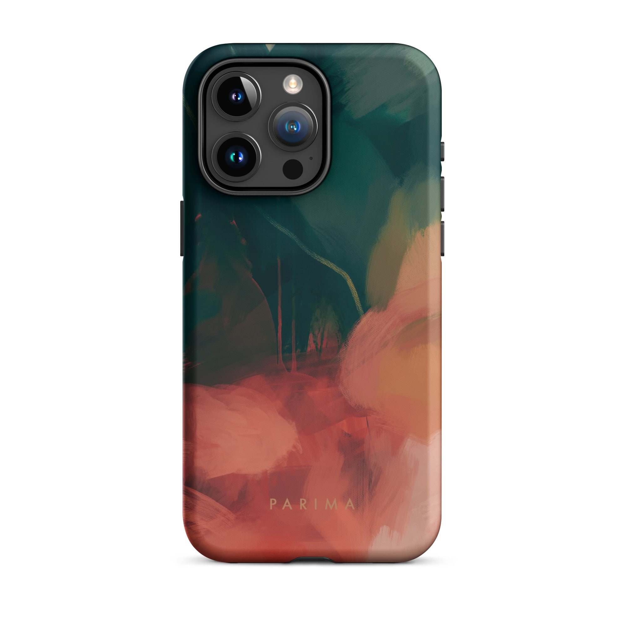 Eventide, green and red abstract art - iPhone 15 Pro Max tough case by Parima Studio