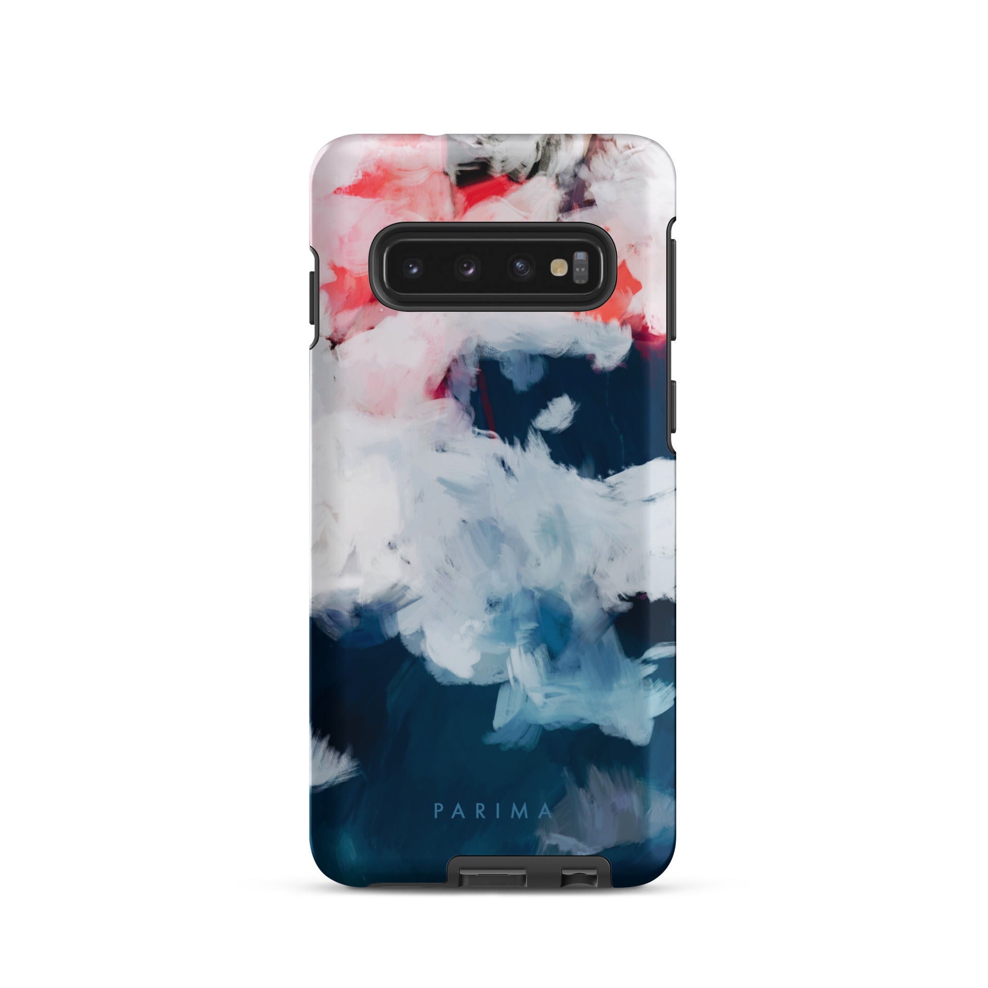 Oceane, blue and pink abstract art on Samsung Galaxy S10 tough case by Parima Studio