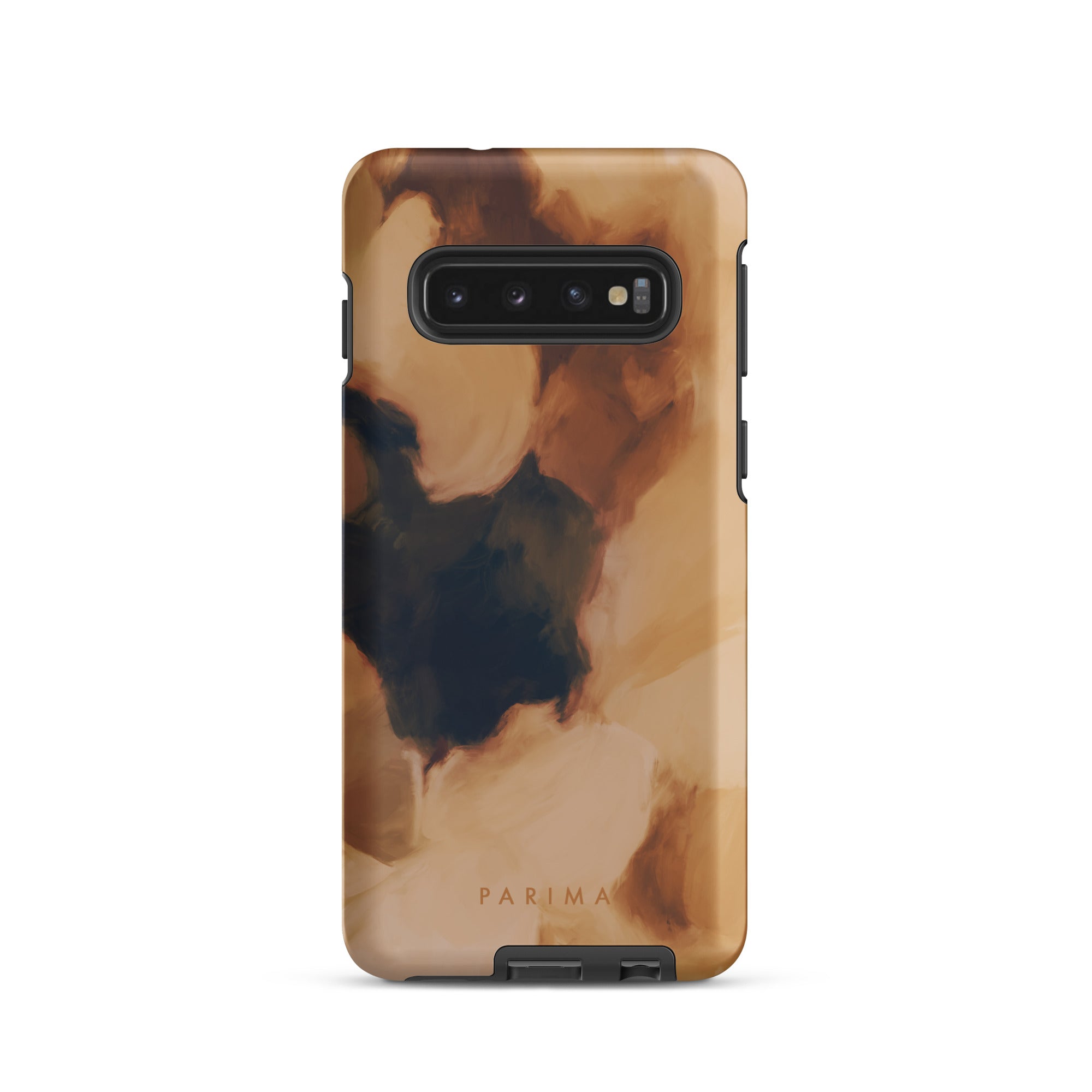 Clay, brown and tan color abstract art on Samsung Galaxy s10 tough case by Parima Studio
