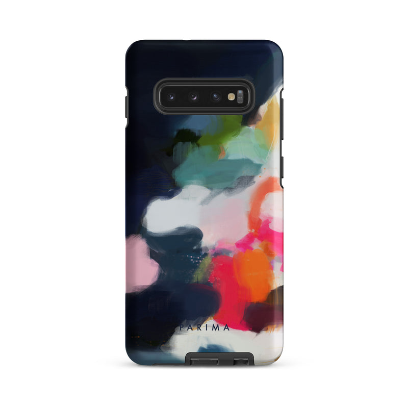 Eliza, blue and pink abstract art on Samsung Galaxy S10 Plus tough case by Parima Studio