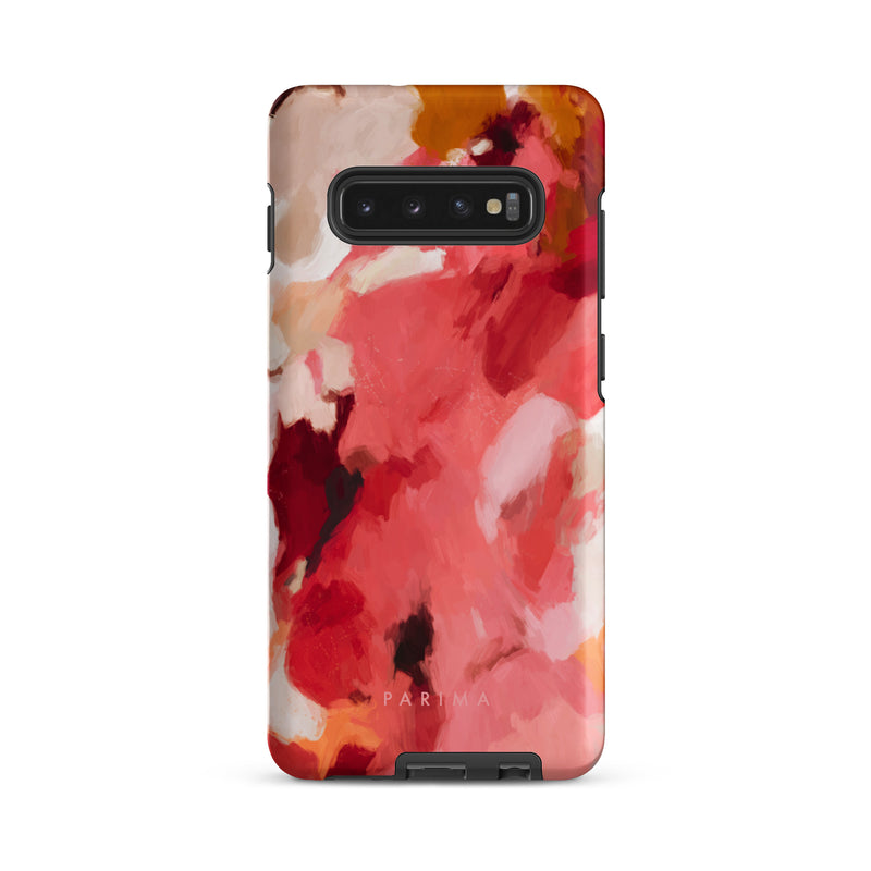 Apple, pink and red abstract art on Samsung Galaxy S10 Plus tough case by Parima Studio