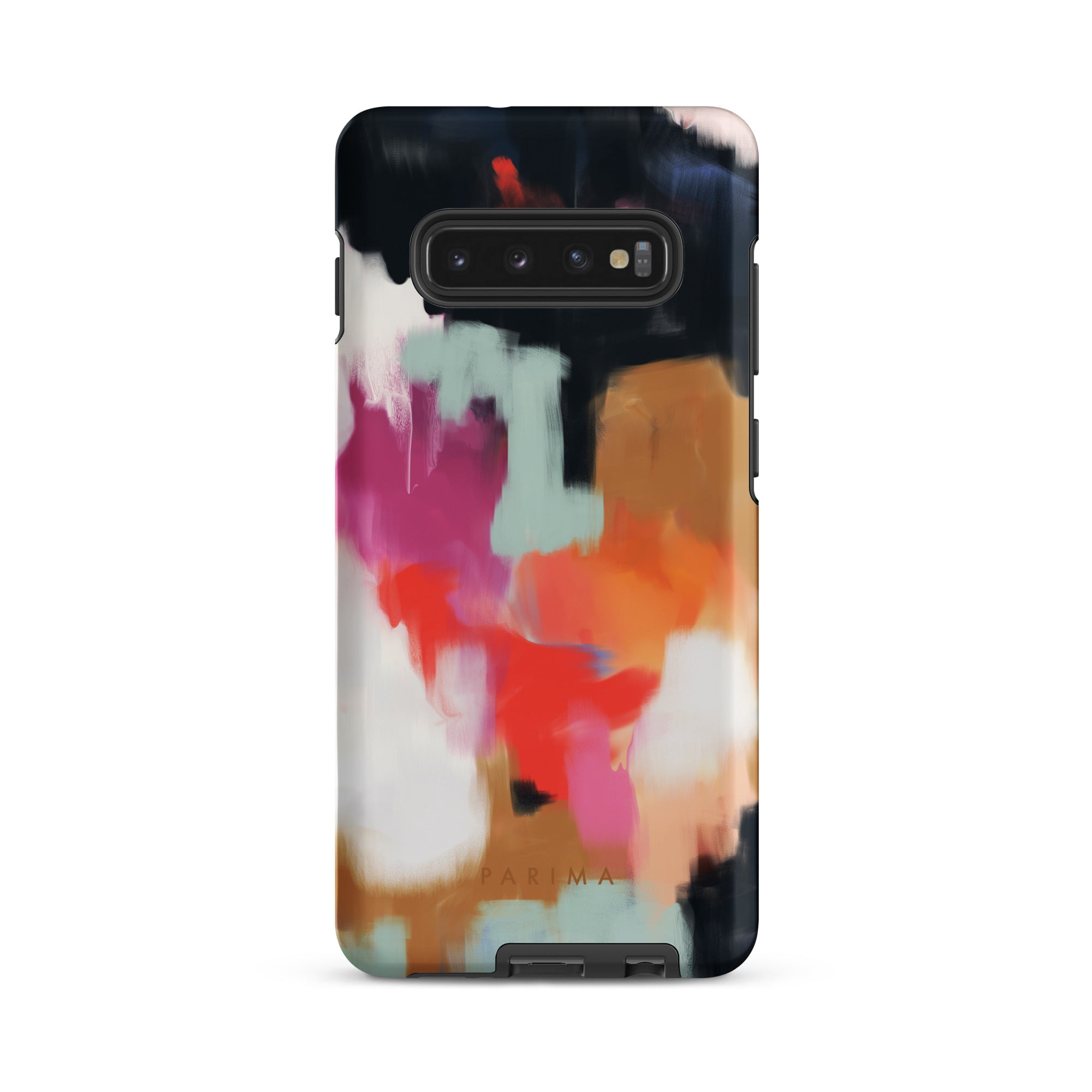 Ruthie, blue and pink abstract art on Samsung Galaxy S10 Plus tough case by Parima Studio