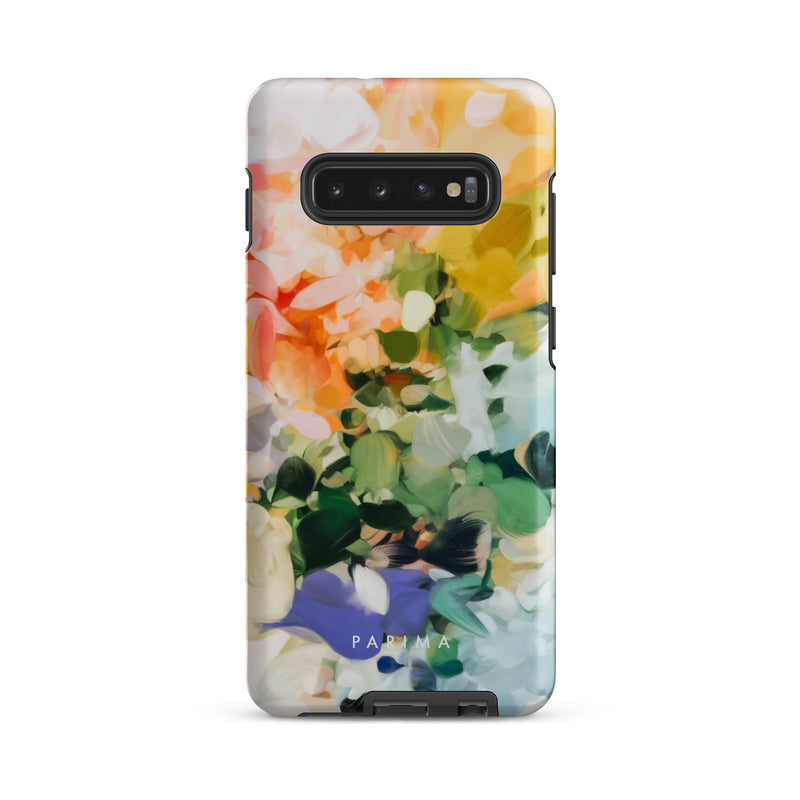 June, green and yellow abstract art on Samsung Galaxy S10 Plus tough case by Parima Studio