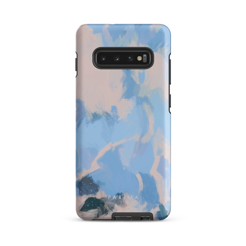 Dove, blue and pink abstract art on Samsung Galaxy S10 Plus tough case by Parima Studio