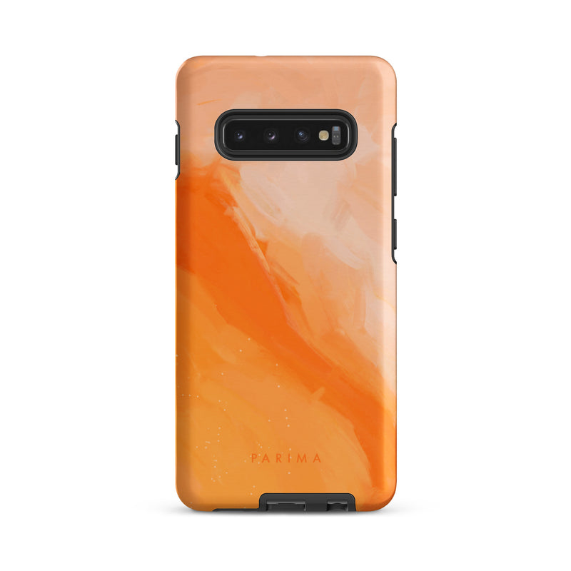 Sweet Orange, orange and pink abstract art on Samsung Galaxy S10 Plus tough case by Parima Studio