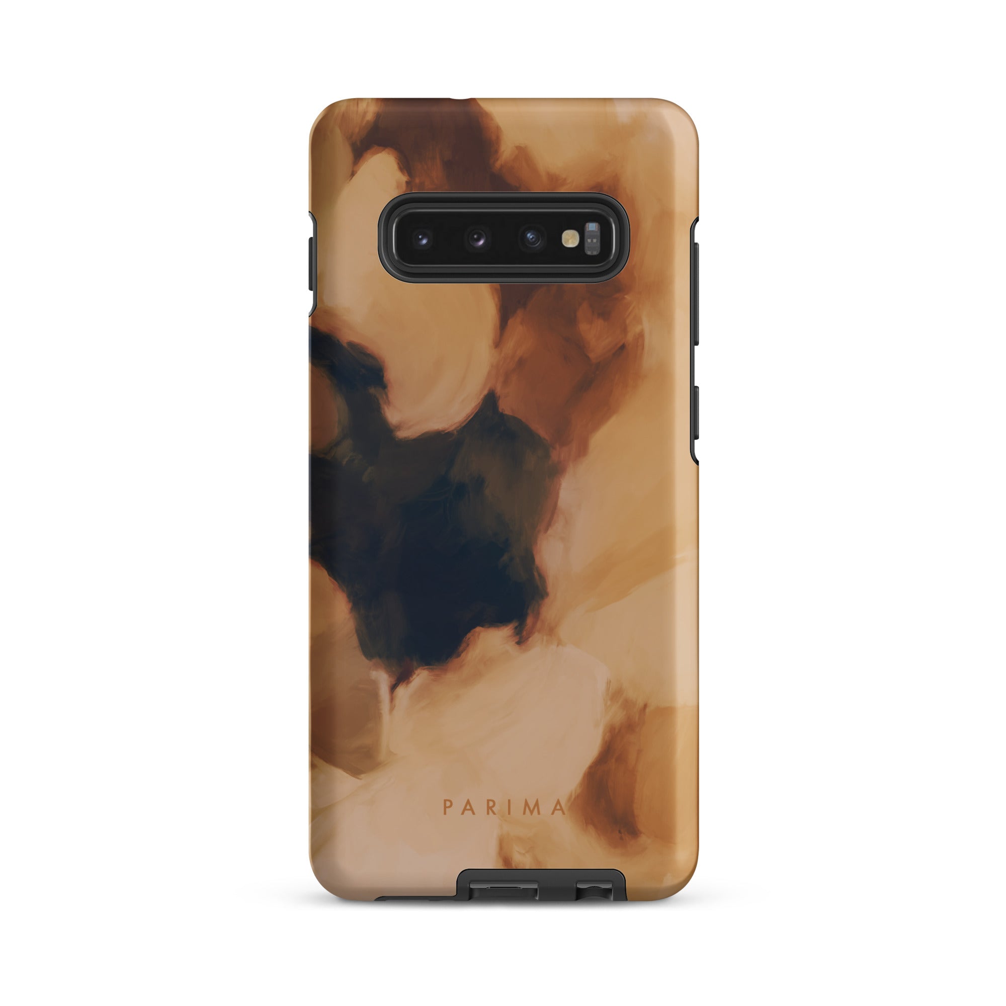 Clay, brown and tan color abstract art on Samsung Galaxy s10 Plus tough case by Parima Studio