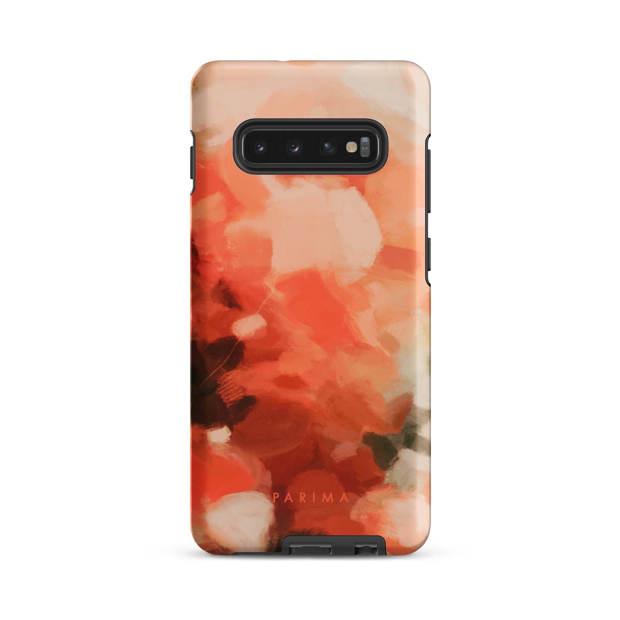 Sweet Nectar, orange and pink abstract art on Samsung Galaxy S10 Plus tough case by Parima Studio