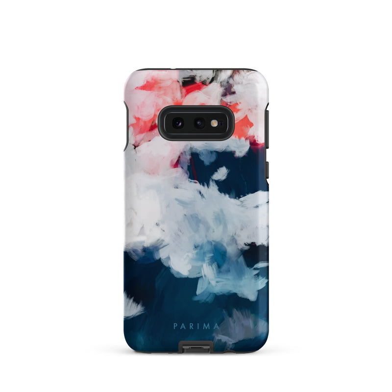 Oceane, blue and pink abstract art on Samsung Galaxy S10e tough case by Parima Studio