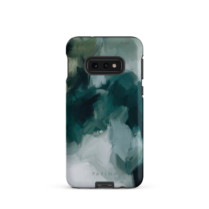 Echo, emerald green abstract art on Samsung Galaxy S10e tough case by Parima Studio