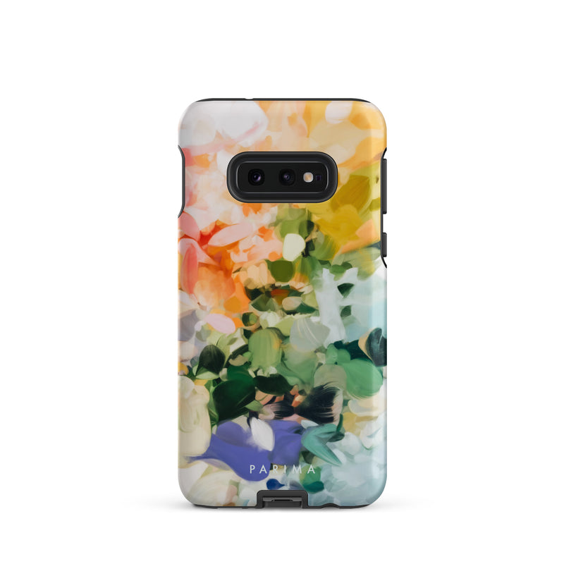 June, green and yellow abstract art on Samsung Galaxy S10e tough case by Parima Studio