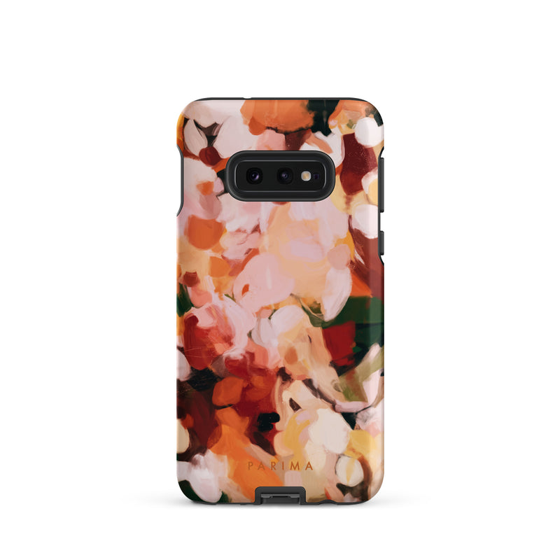 The Grove, pink and green abstract art on Samsung Galaxy S10e tough case by Parima Studio
