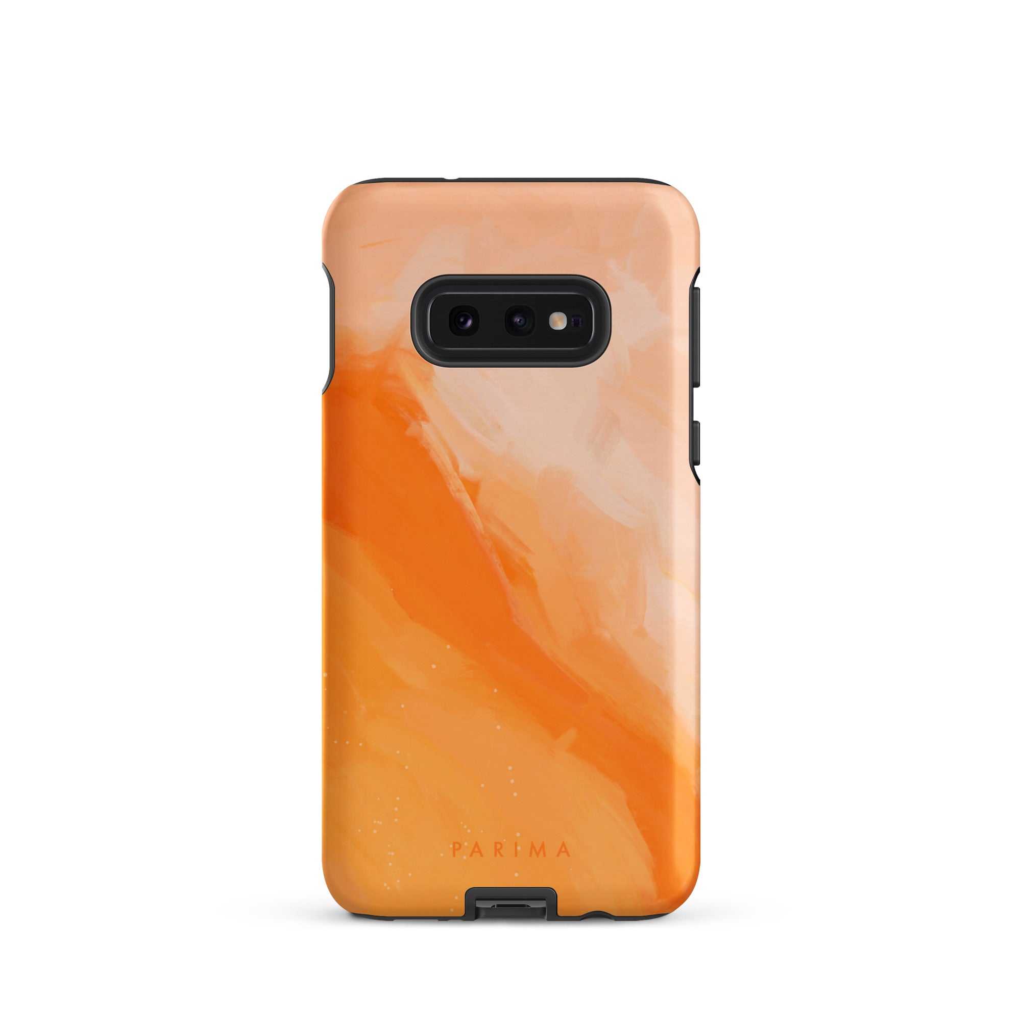 Sweet Orange, orange and pink abstract art on Samsung Galaxy S10e tough case by Parima Studio