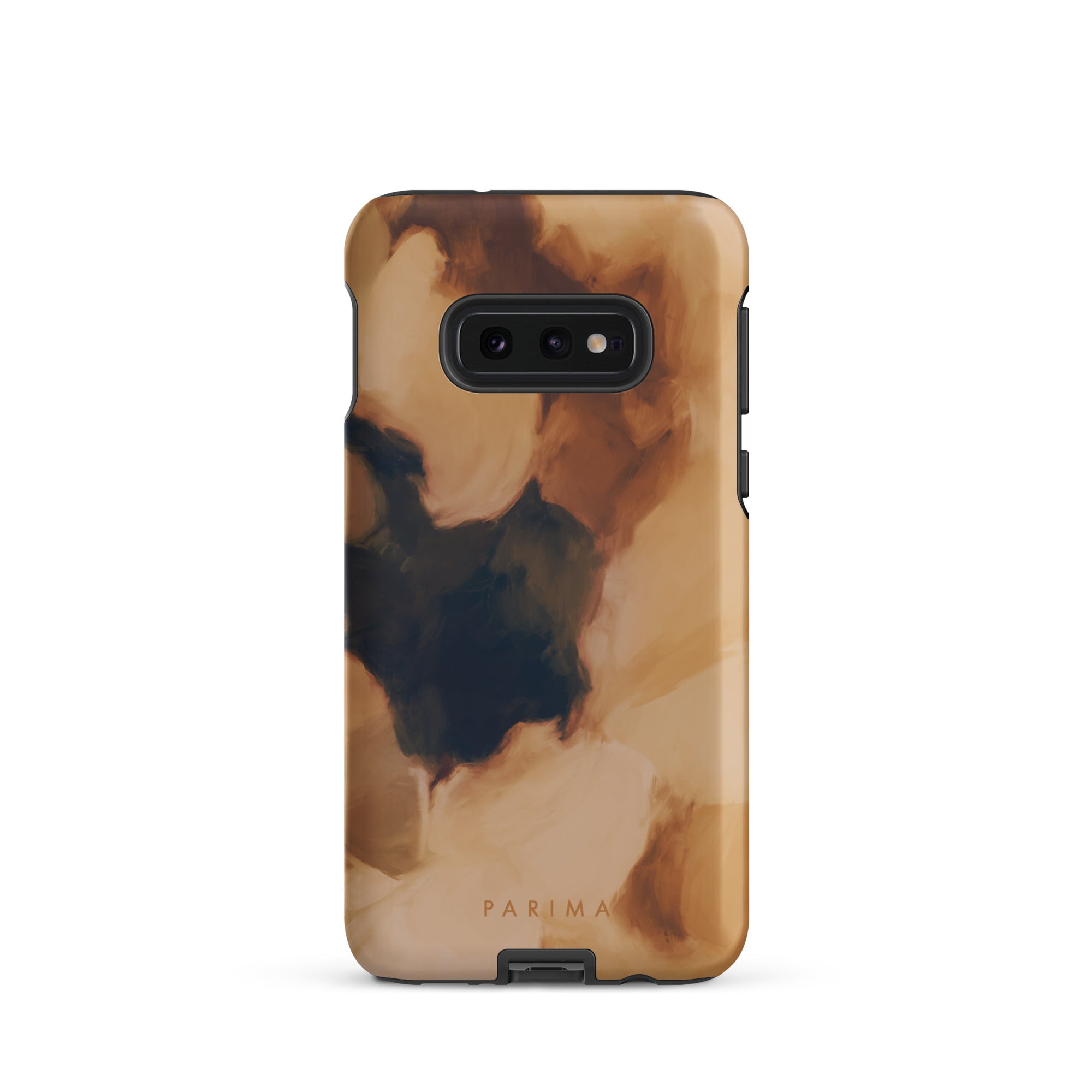 Clay, brown and tan color abstract art on Samsung Galaxy s10e tough case by Parima Studio