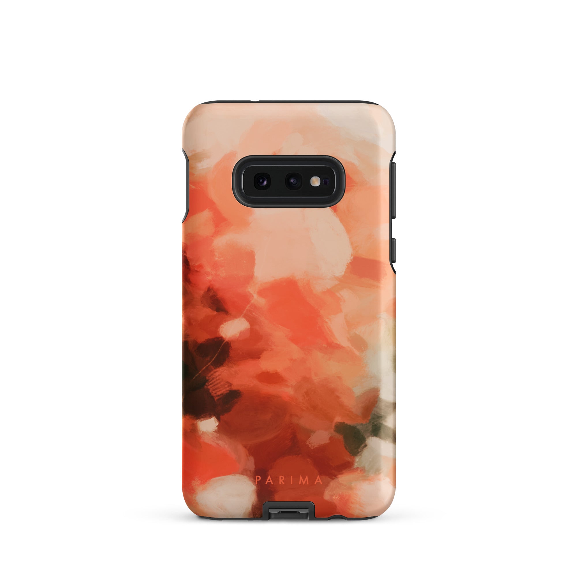 Sweet Nectar, orange and pink abstract art on Samsung Galaxy S10e tough case by Parima Studio