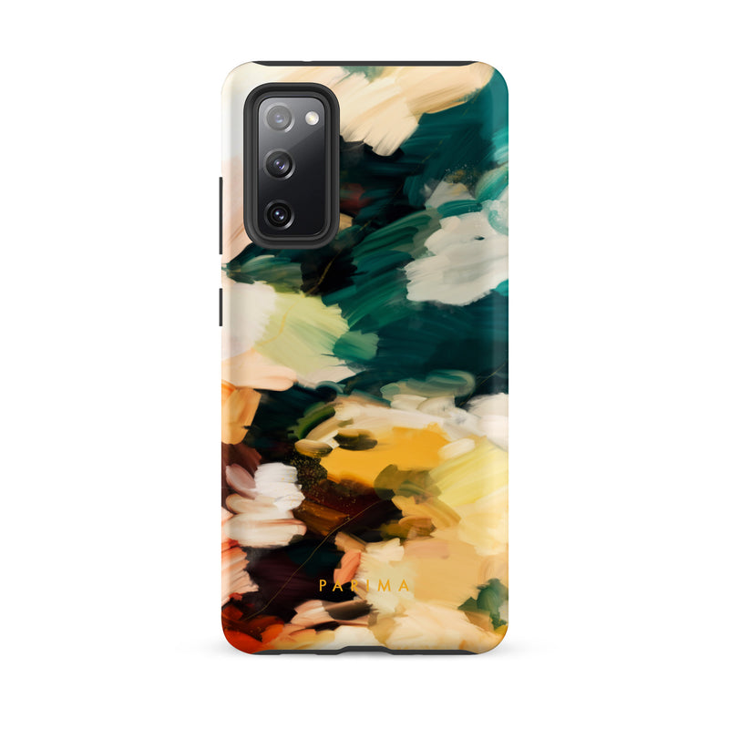 Cinque Terre, green and yellow abstract art on Samsung Galaxy S20 FE tough case by Parima Studio