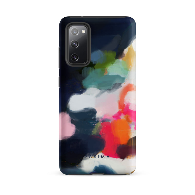 Eliza, blue and pink abstract art on Samsung Galaxy S20 FE tough case by Parima Studio