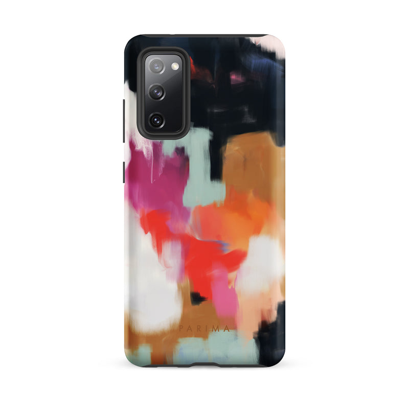 Ruthie, blue and pink abstract art on Samsung Galaxy S20 FE tough case by Parima Studio
