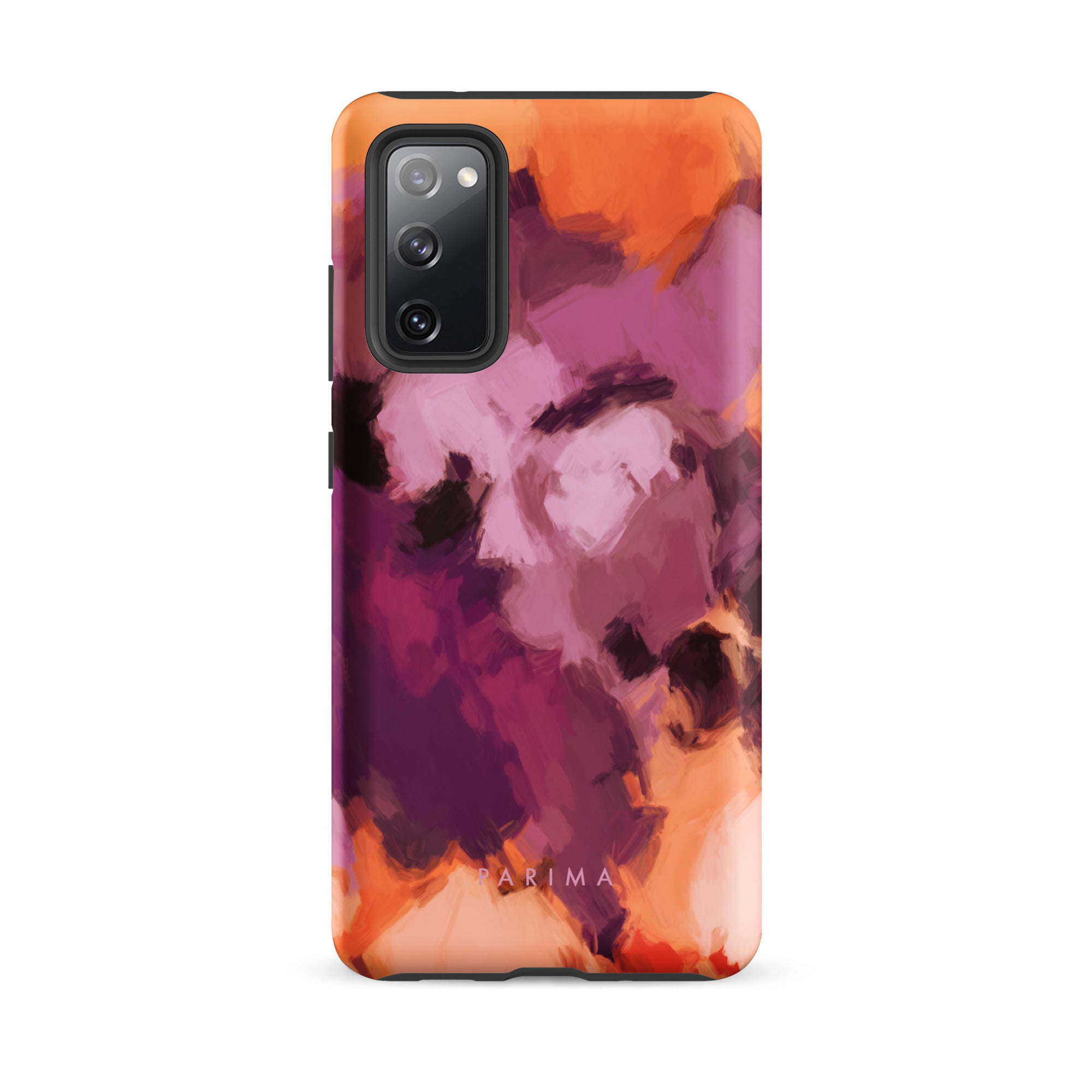 Lilac, purple and orange abstract art on Samsung Galaxy S20 FE tough case by Parima Studio