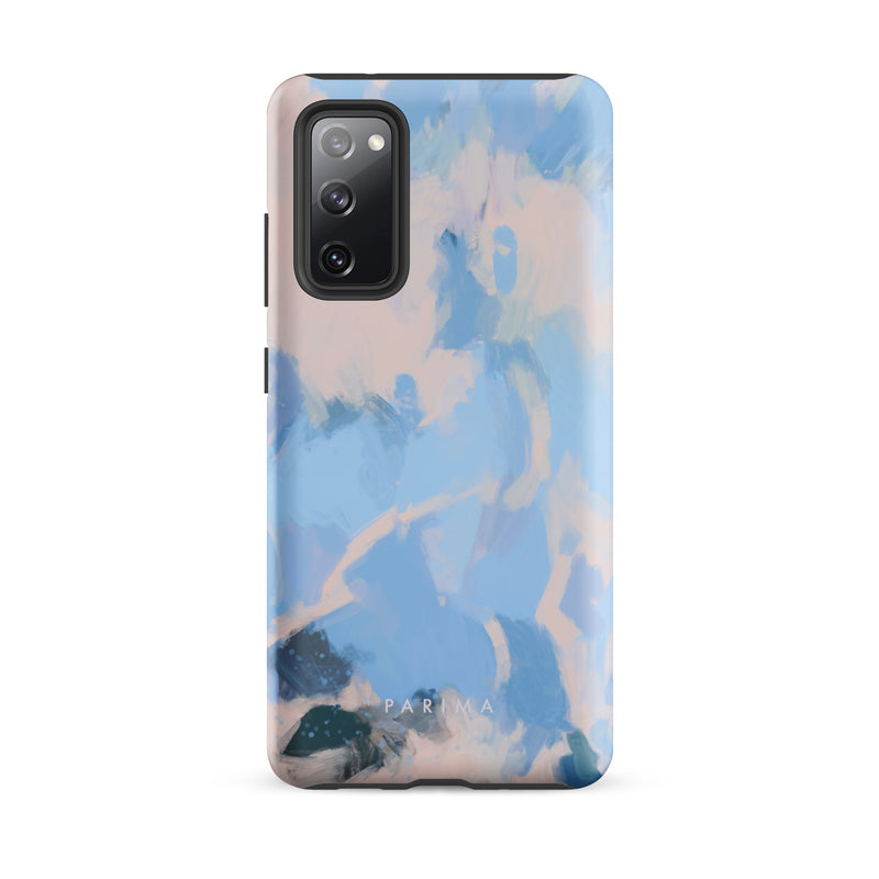 Dove, blue and pink abstract art on Samsung Galaxy S20 FE tough case by Parima Studio