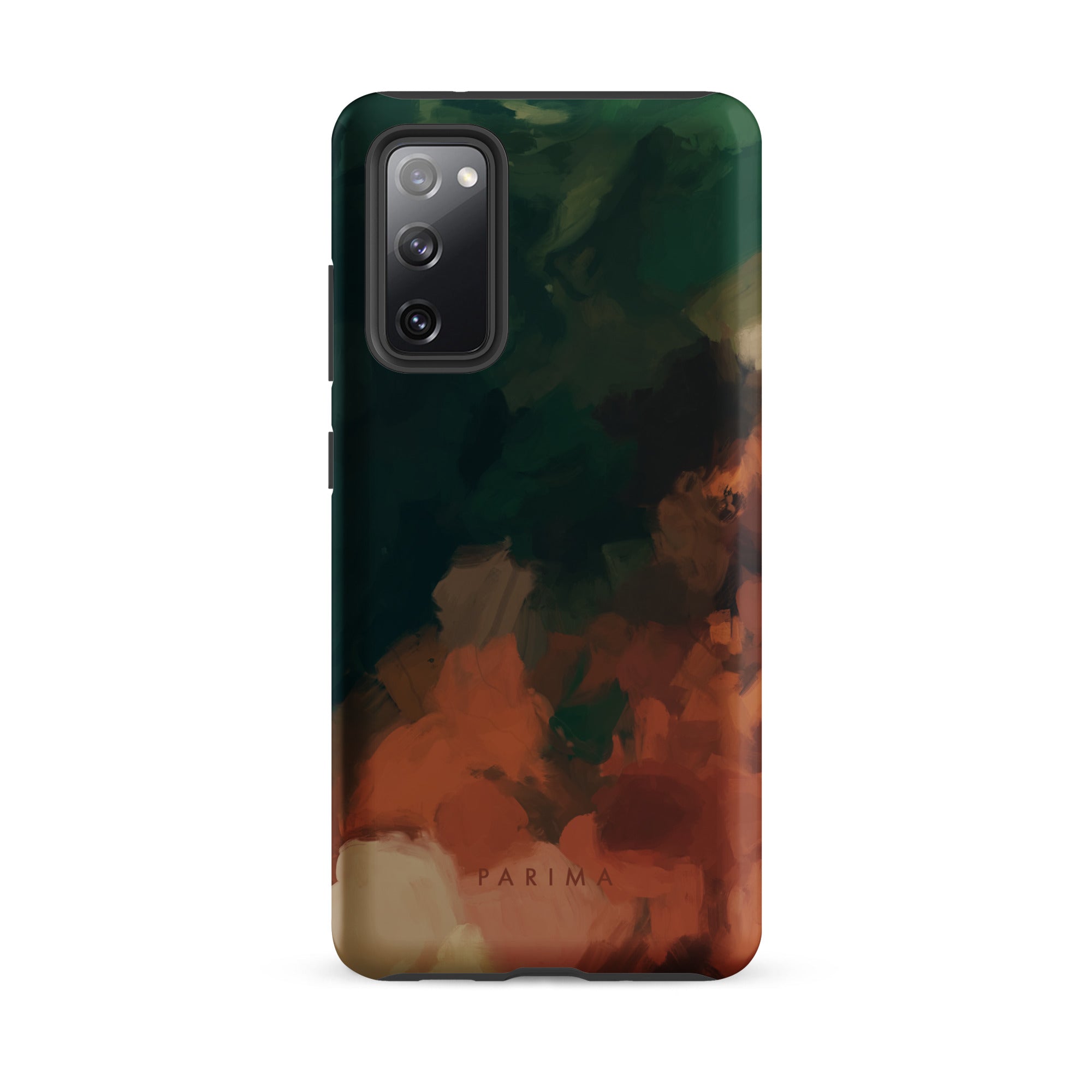 Cedar, green and brown abstract art on Samsung Galaxy S20 fe tough case by Parima Studio