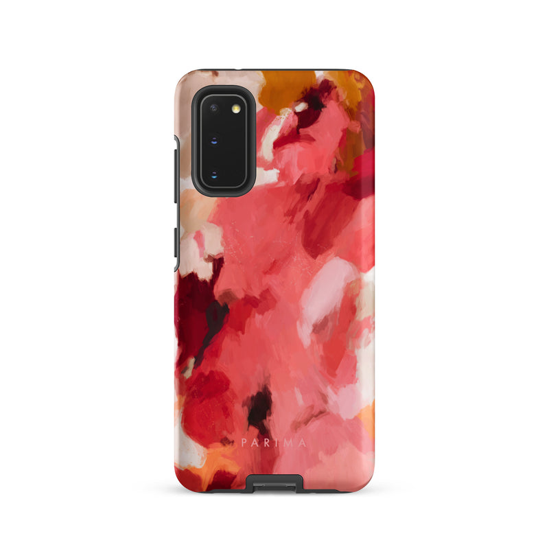 Apple, pink and red abstract art on Samsung Galaxy S20 tough case by Parima Studio