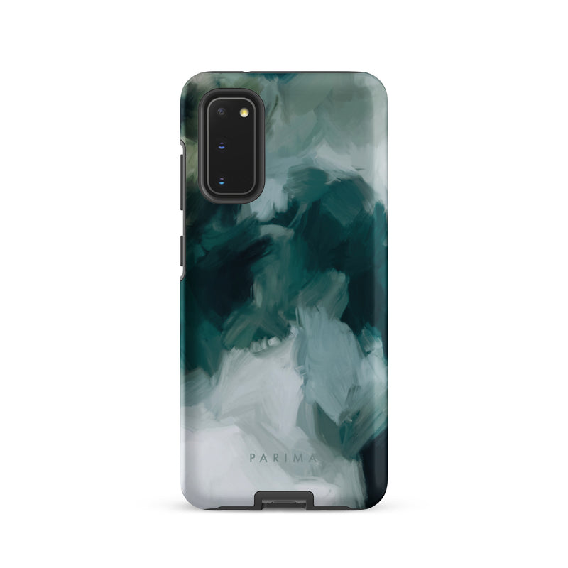 Echo, emerald green abstract art on Samsung Galaxy S20 tough case by Parima Studio
