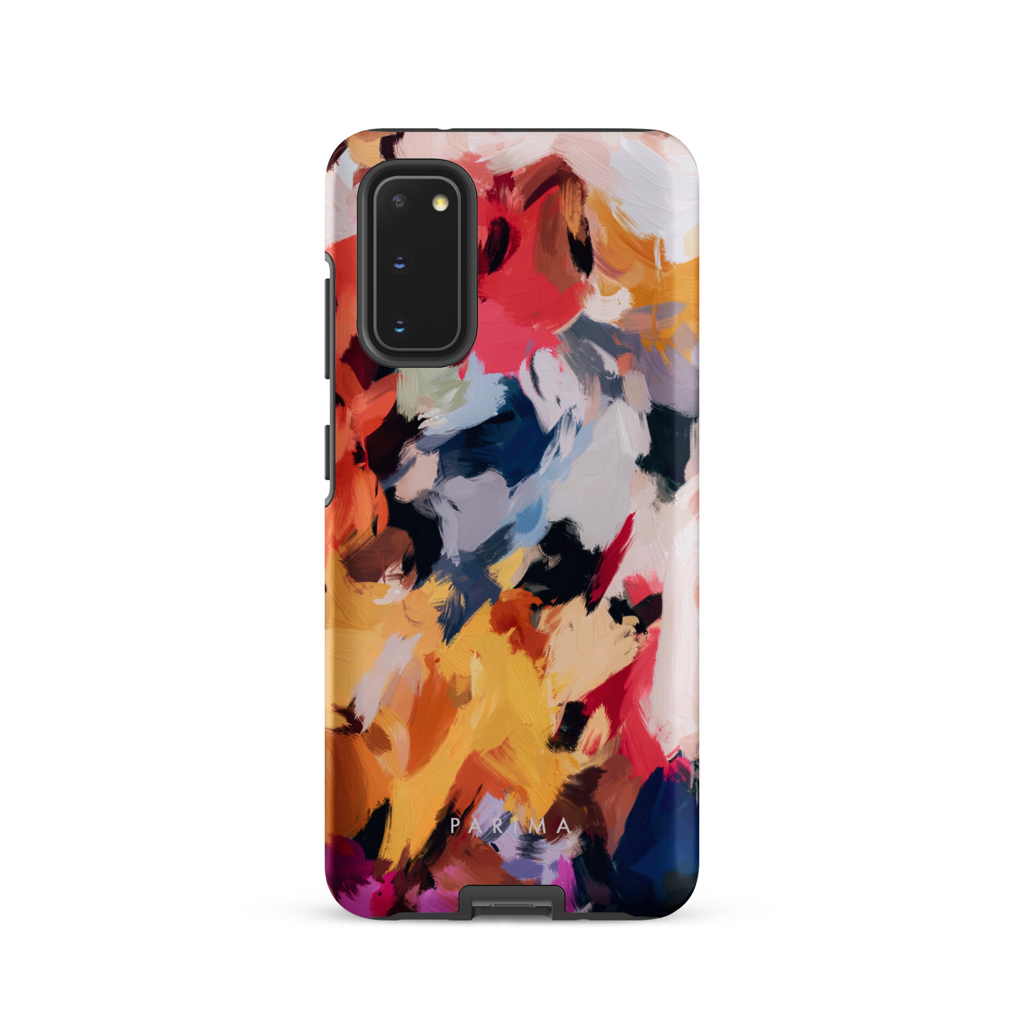 Wilde, blue and yellow multicolor abstract art on Samsung Galaxy S20 tough case by Parima Studio