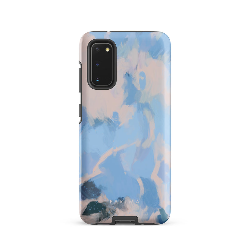 Dove, blue and pink abstract art on Samsung Galaxy S20 tough case by Parima Studio
