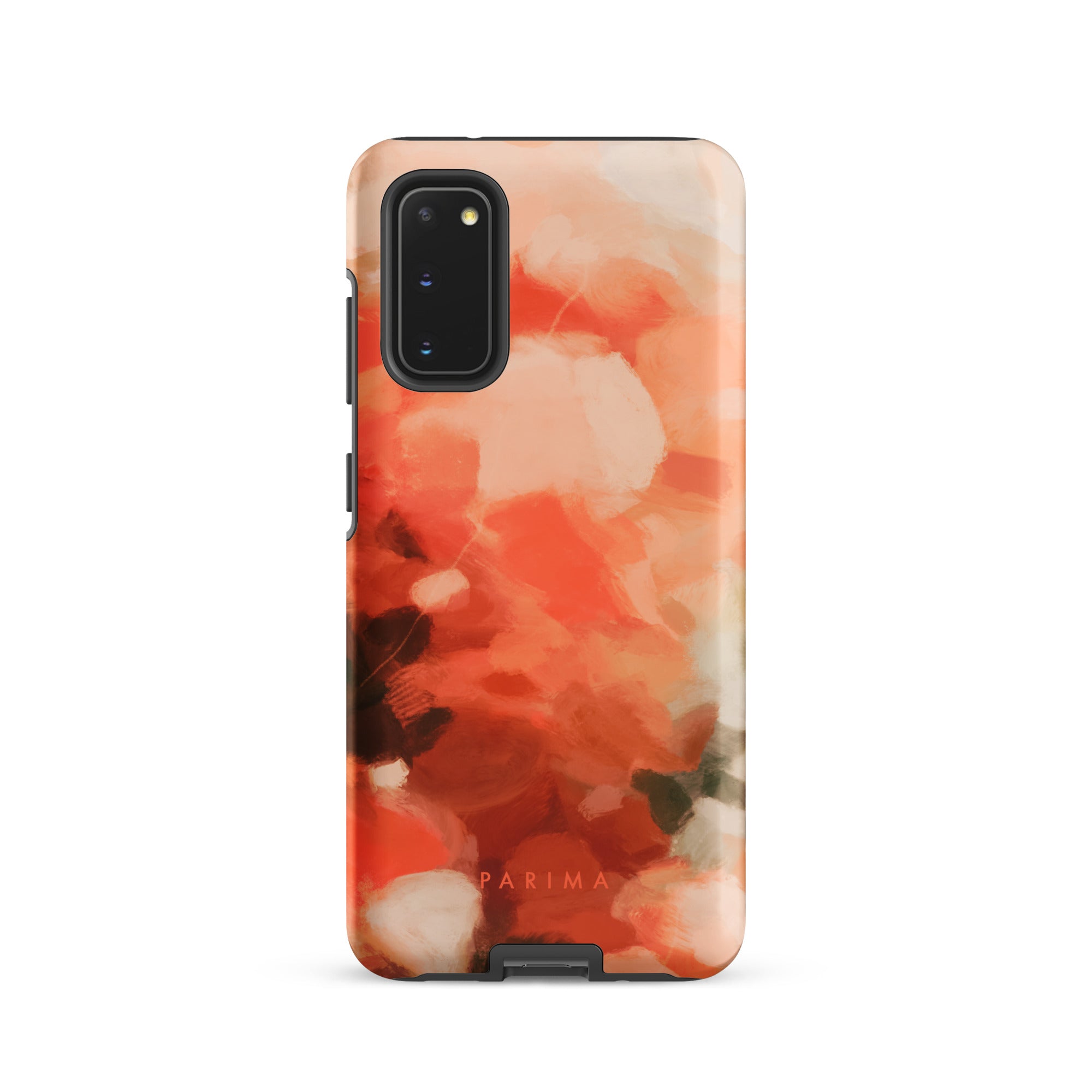 Sweet Nectar, orange and pink abstract art on Samsung Galaxy S20 tough case by Parima Studio