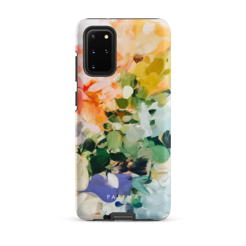 June, green and yellow abstract art on Samsung Galaxy S20 Plus tough case by Parima Studio