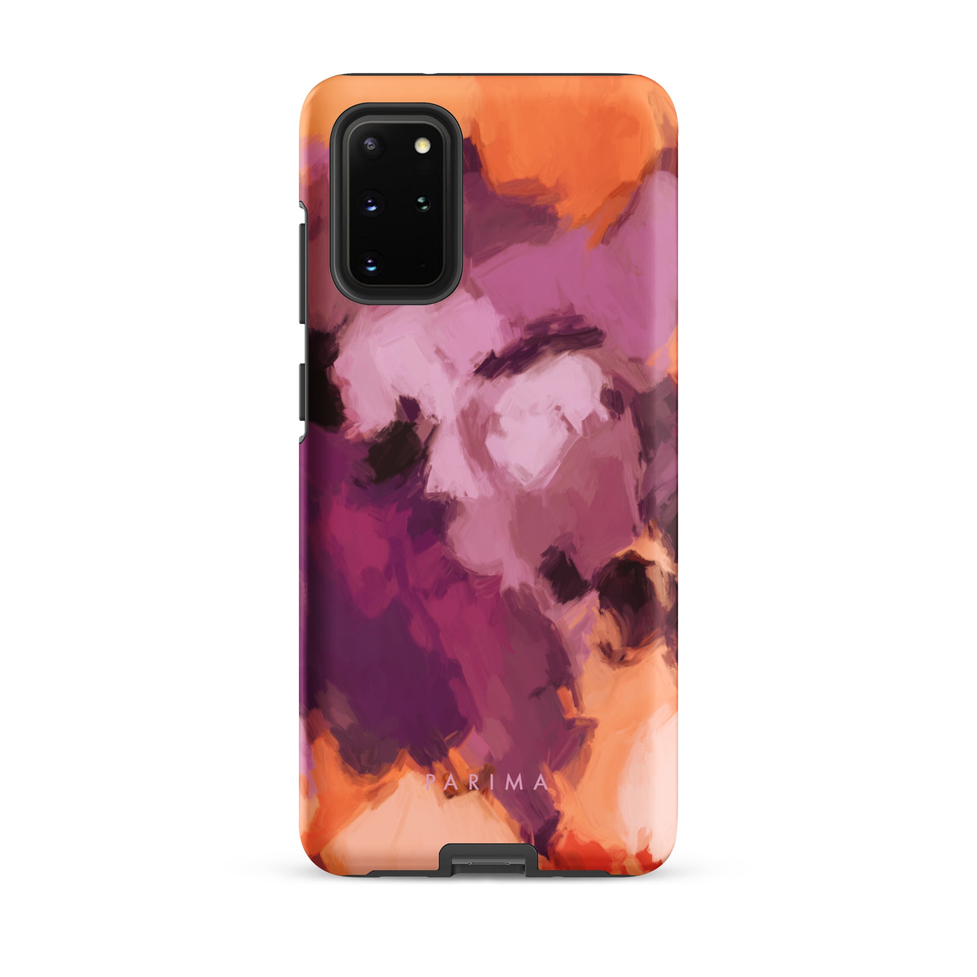 Lilac, purple and orange abstract art on Samsung Galaxy S20 Plus tough case by Parima Studio