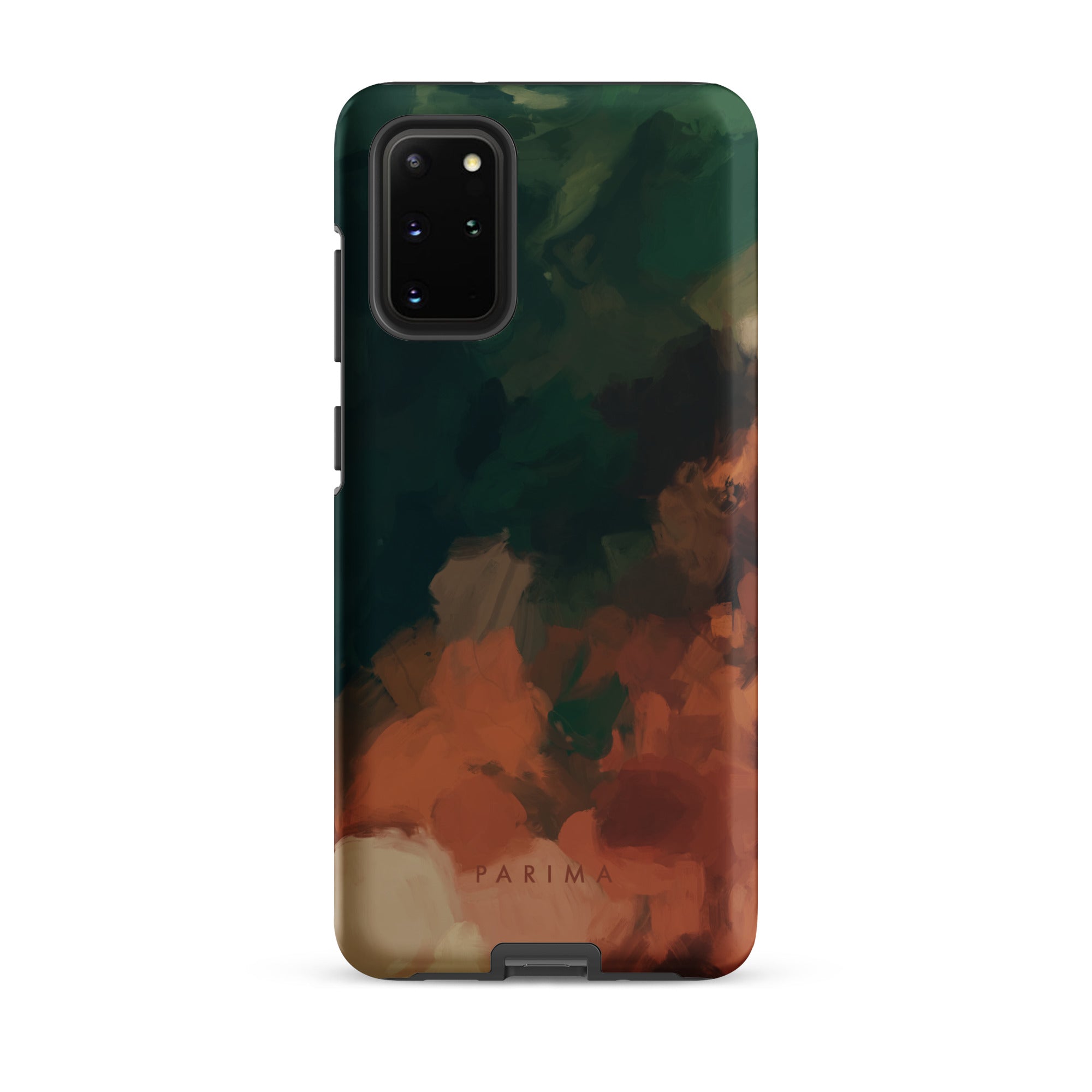 Cedar, green and brown abstract art on Samsung Galaxy S20 Plus tough case by Parima Studio