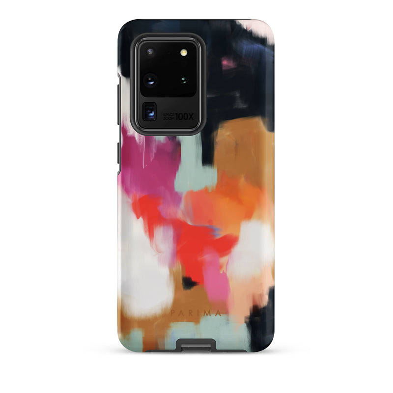 Ruthie, blue and pink abstract art on Samsung Galaxy S20 Ultra tough case by Parima Studio