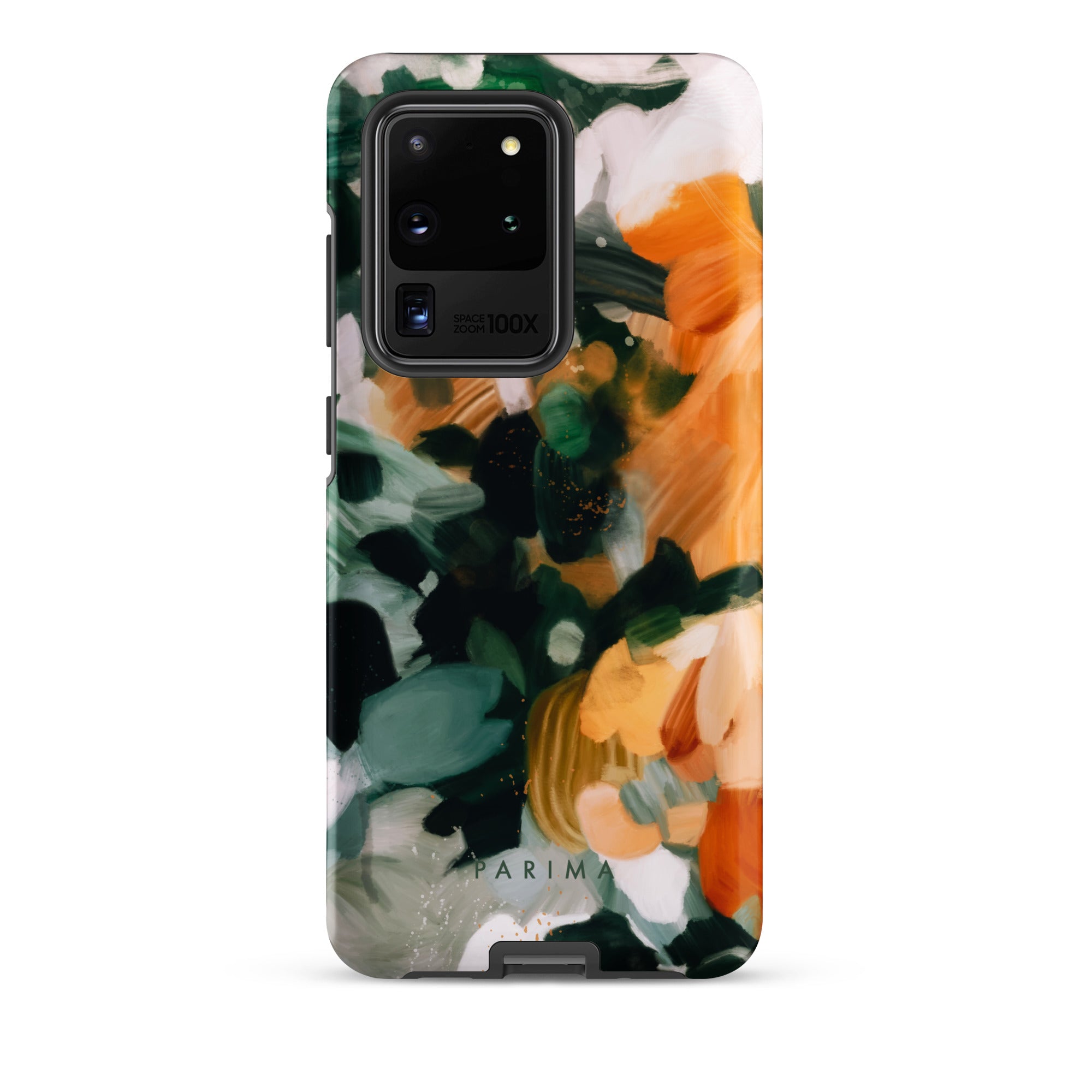 Aspen, green and orange abstract art on Samsung Galaxy S20 Ultra tough case by Parima Studio