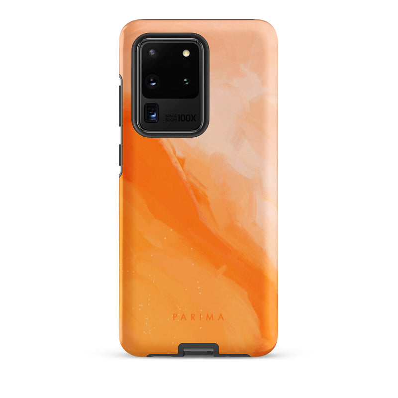 Sweet Orange, orange and pink abstract art on Samsung Galaxy S20 Ultra tough case by Parima Studio