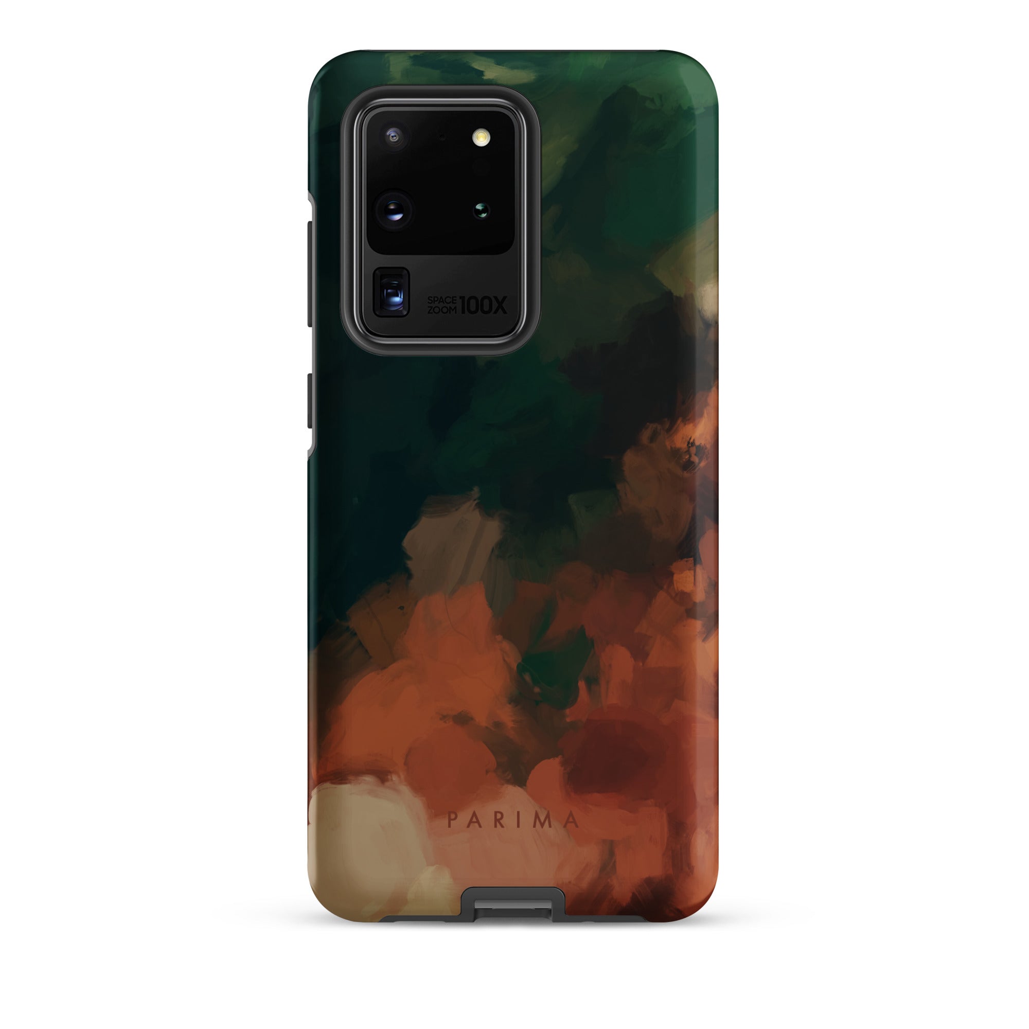 Cedar, green and brown abstract art on Samsung Galaxy S20 Ultra tough case by Parima Studio