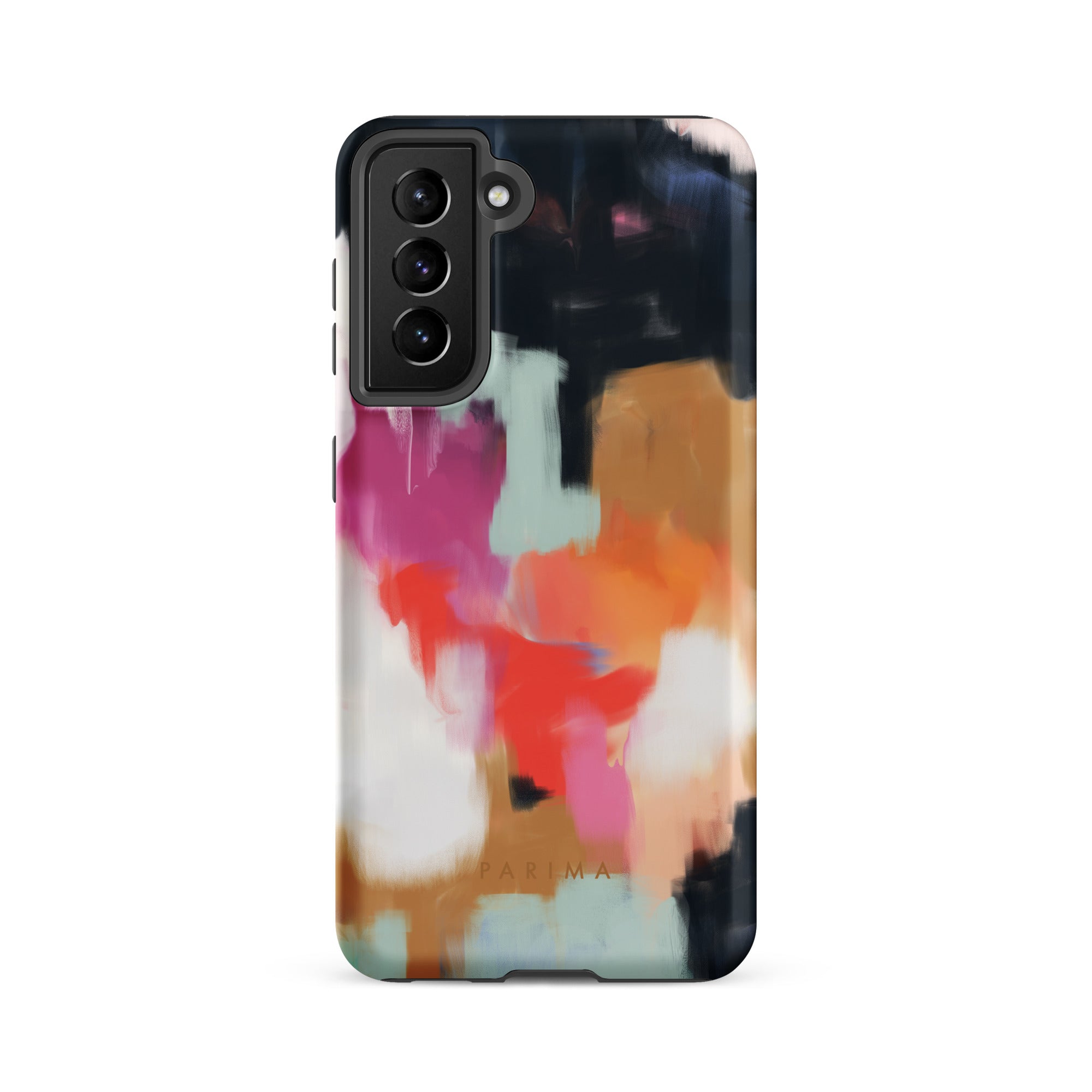 Ruthie, blue and pink abstract art on Samsung Galaxy S21 FE tough case by Parima Studio